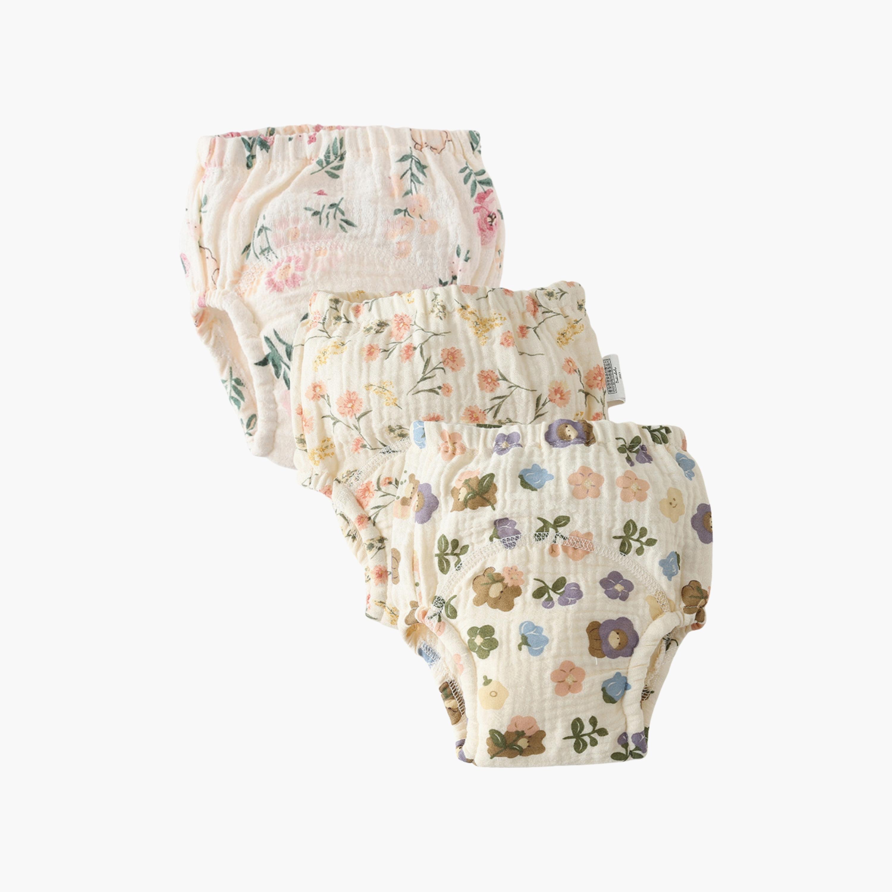 Babyqlo 3-Piece Muslin Floral Potty Training Pants Set-boys-clothing-innerwear-boxersandbriefs-image-1
