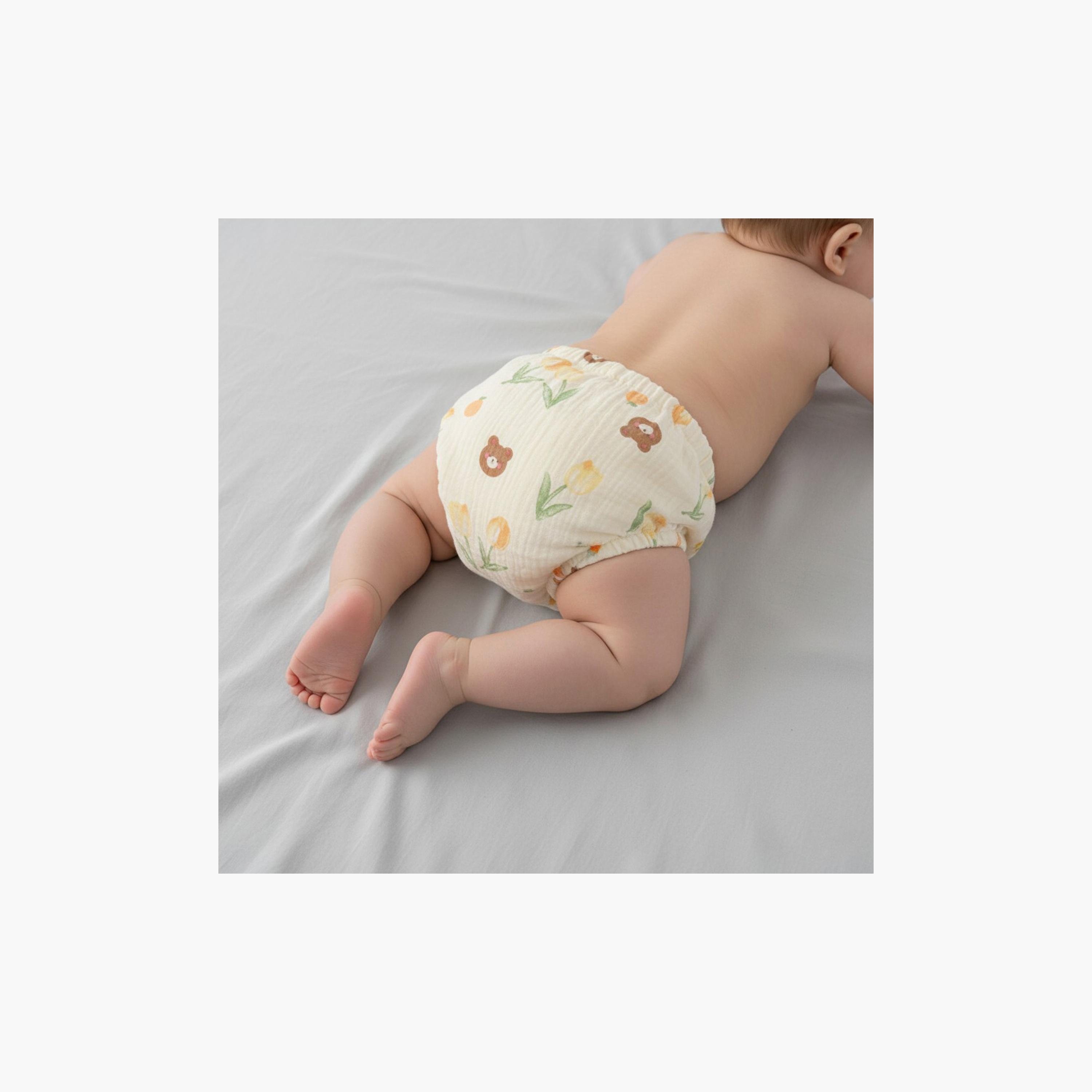 Babyqlo 3-Piece Muslin Bear Floral Potty Training Pants Set-boys-clothing-innerwear-boxersandbriefs-image-5