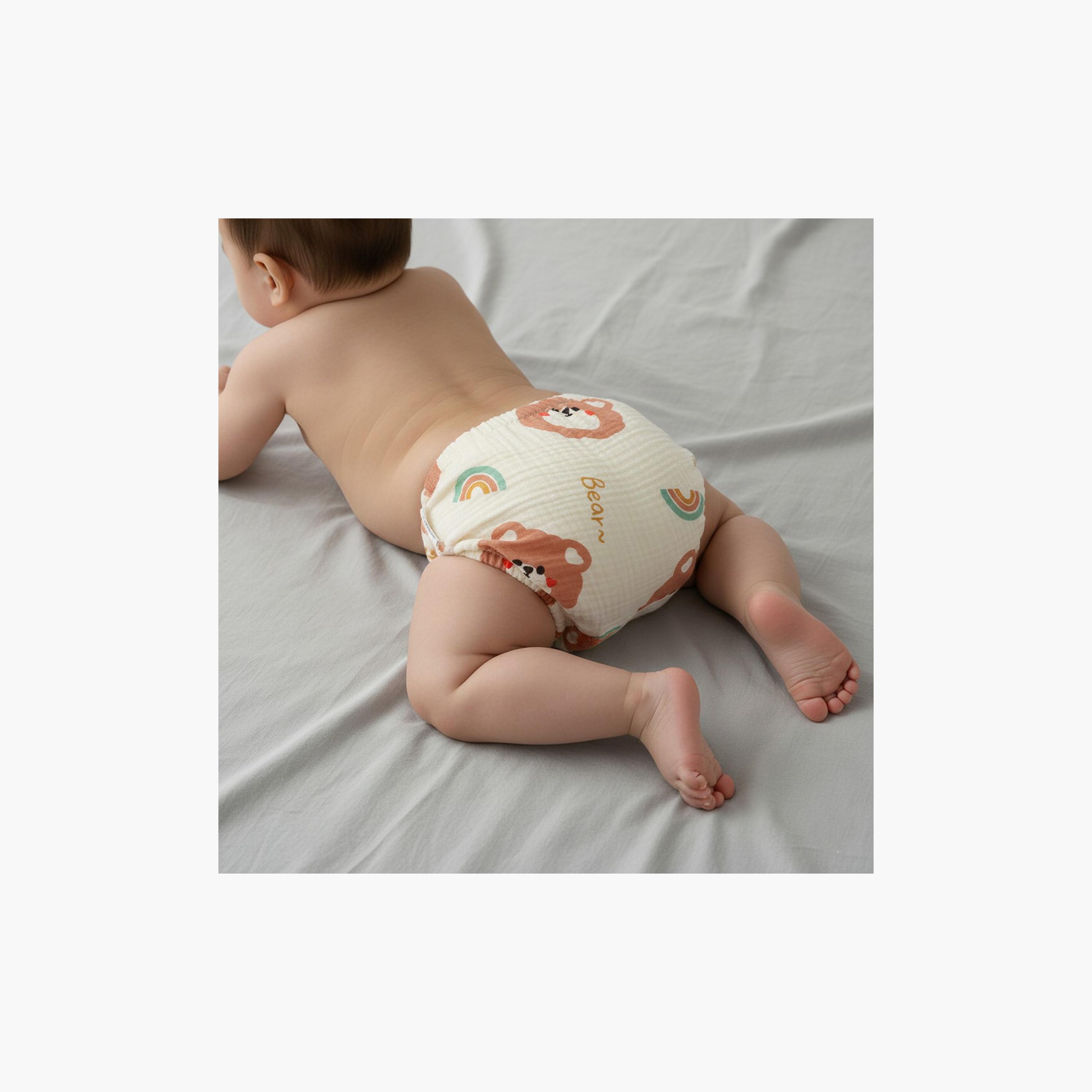 Babyqlo 3-Piece Muslin Bear Bunny Potty Training Pants Set-boys-clothing-innerwear-boxersandbriefs-image-5