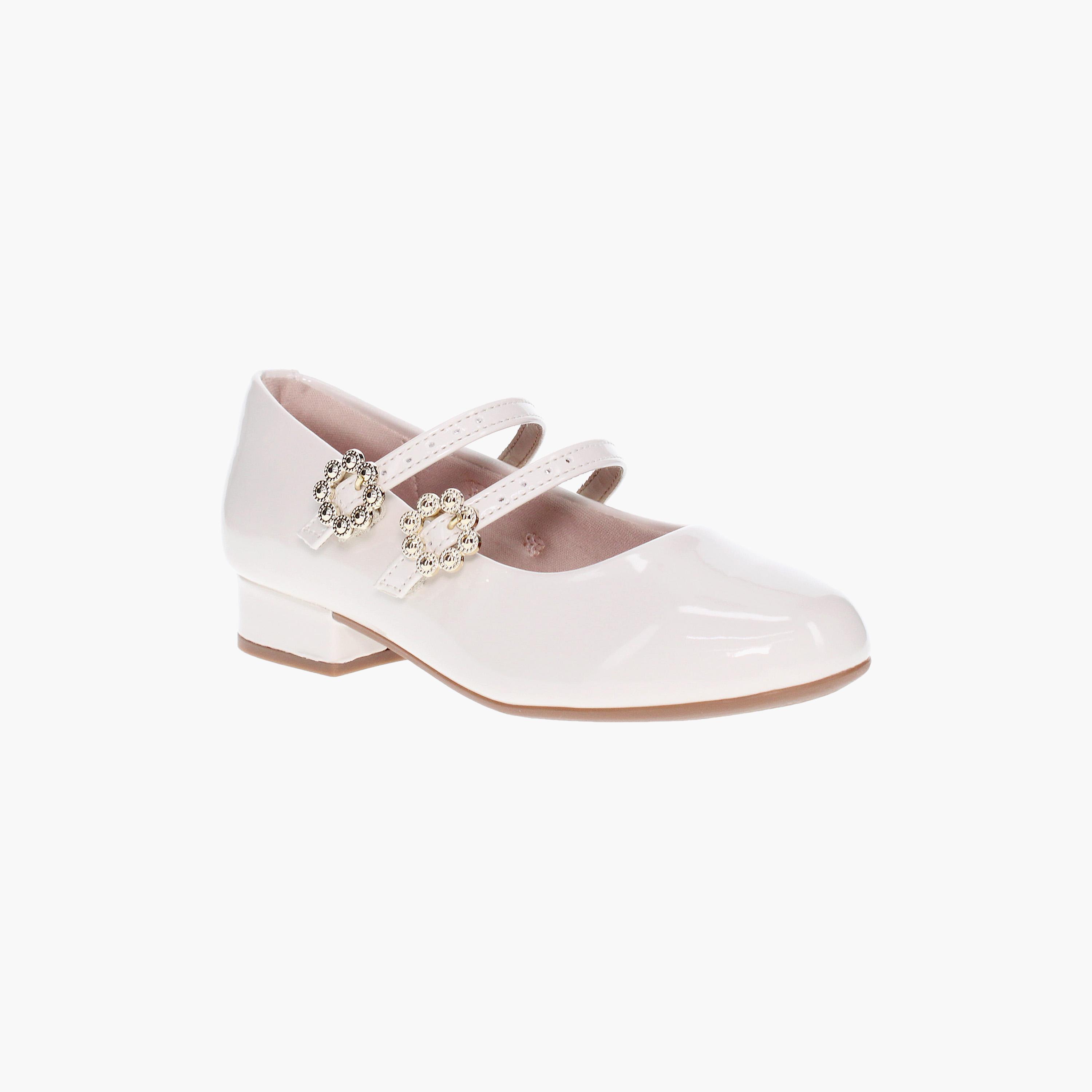 ماري جين من موليكينها للاطفال مع مزين فيونكة ذهبية | 2528-118-13488-girls-shoes-loafers-image-1