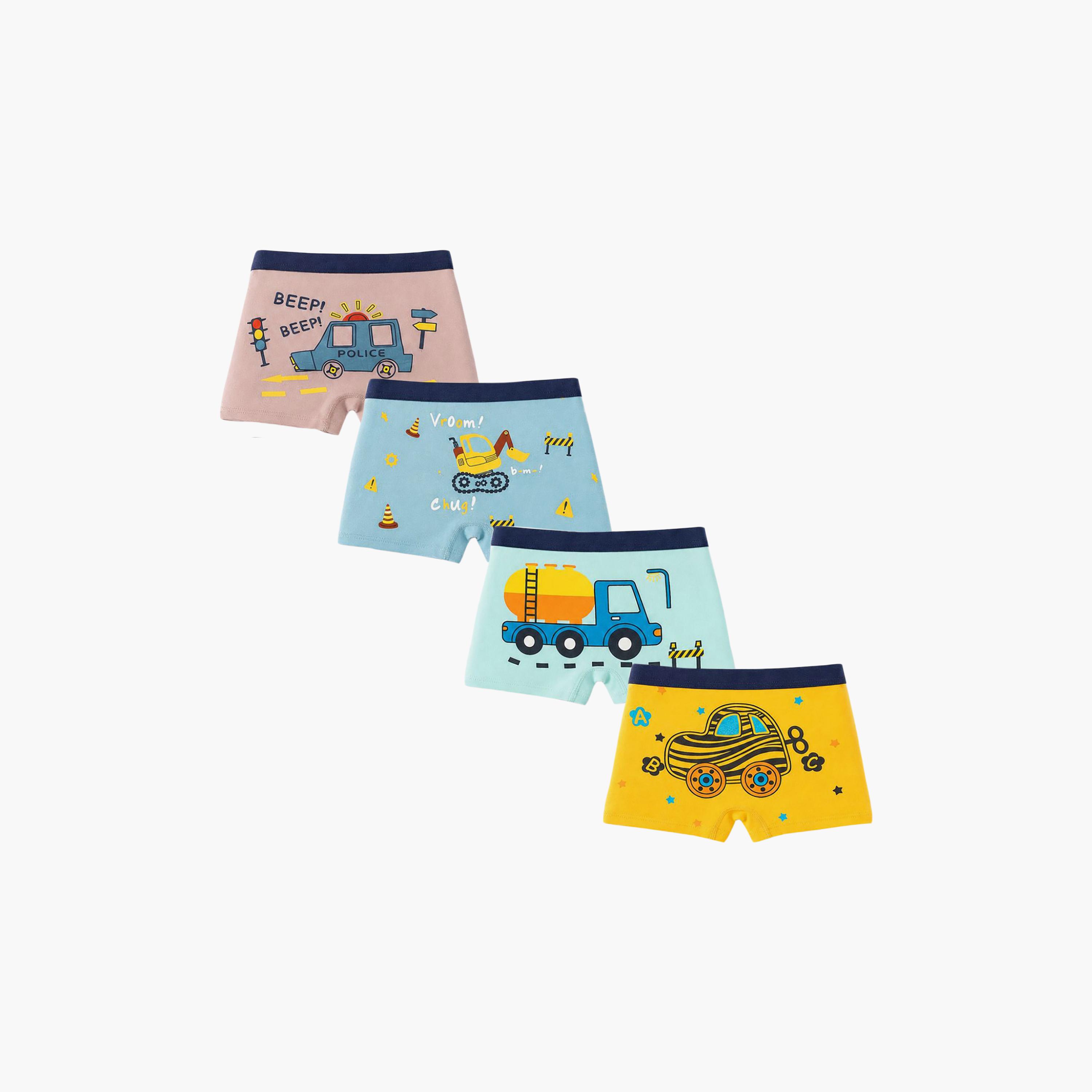 Babyqlo 4-Piece Graphic Cotton Elasticated Boxers-boys-clothing-innerwear-boxersandbriefs-image-1