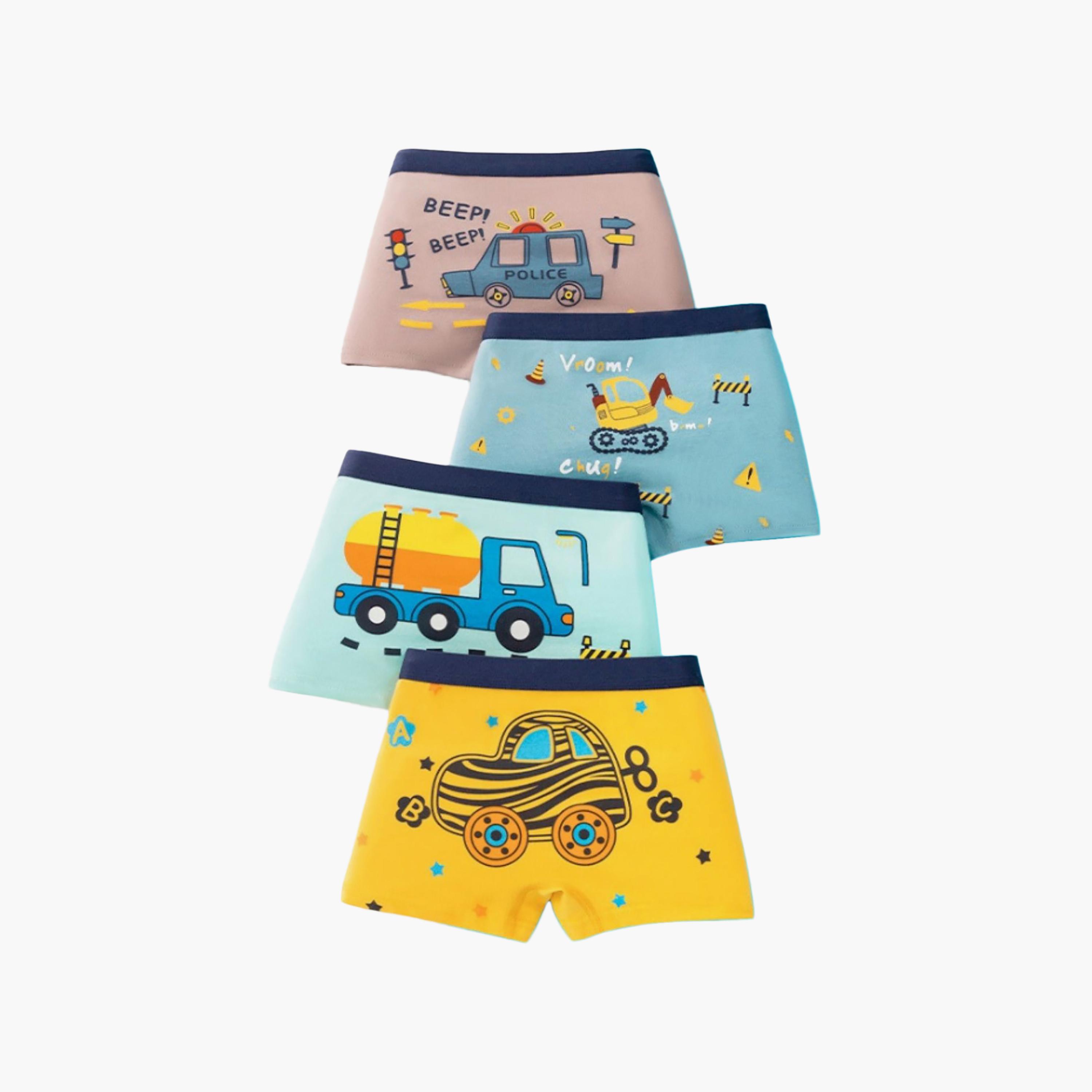 Babyqlo 4-Piece Graphic Cotton Elasticated Boxers-boys-clothing-innerwear-boxersandbriefs-image-7