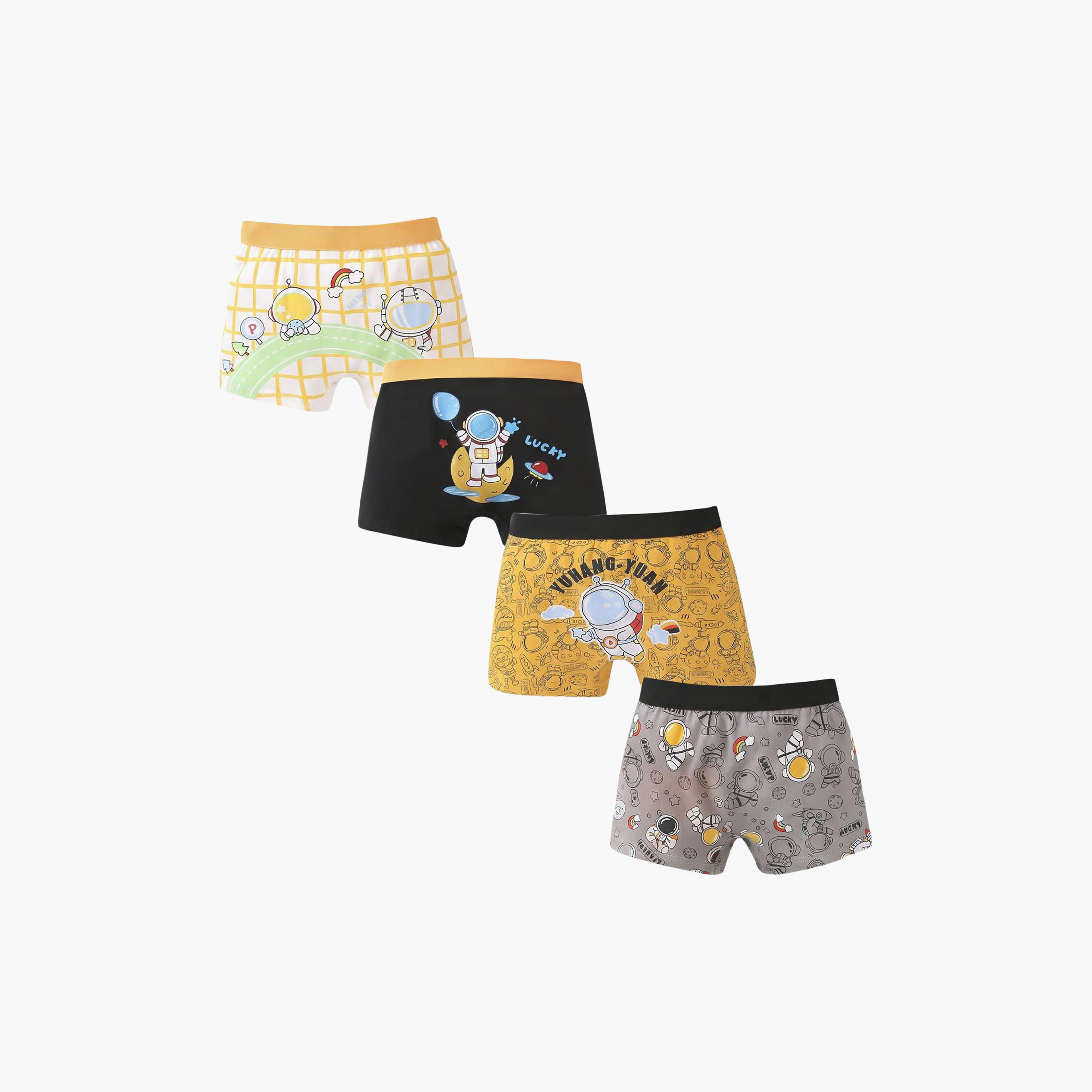 Babyqlo 4-Piece Graphic Cotton Elasticated Boxers-boys-clothing-innerwear-boxersandbriefs-image-1