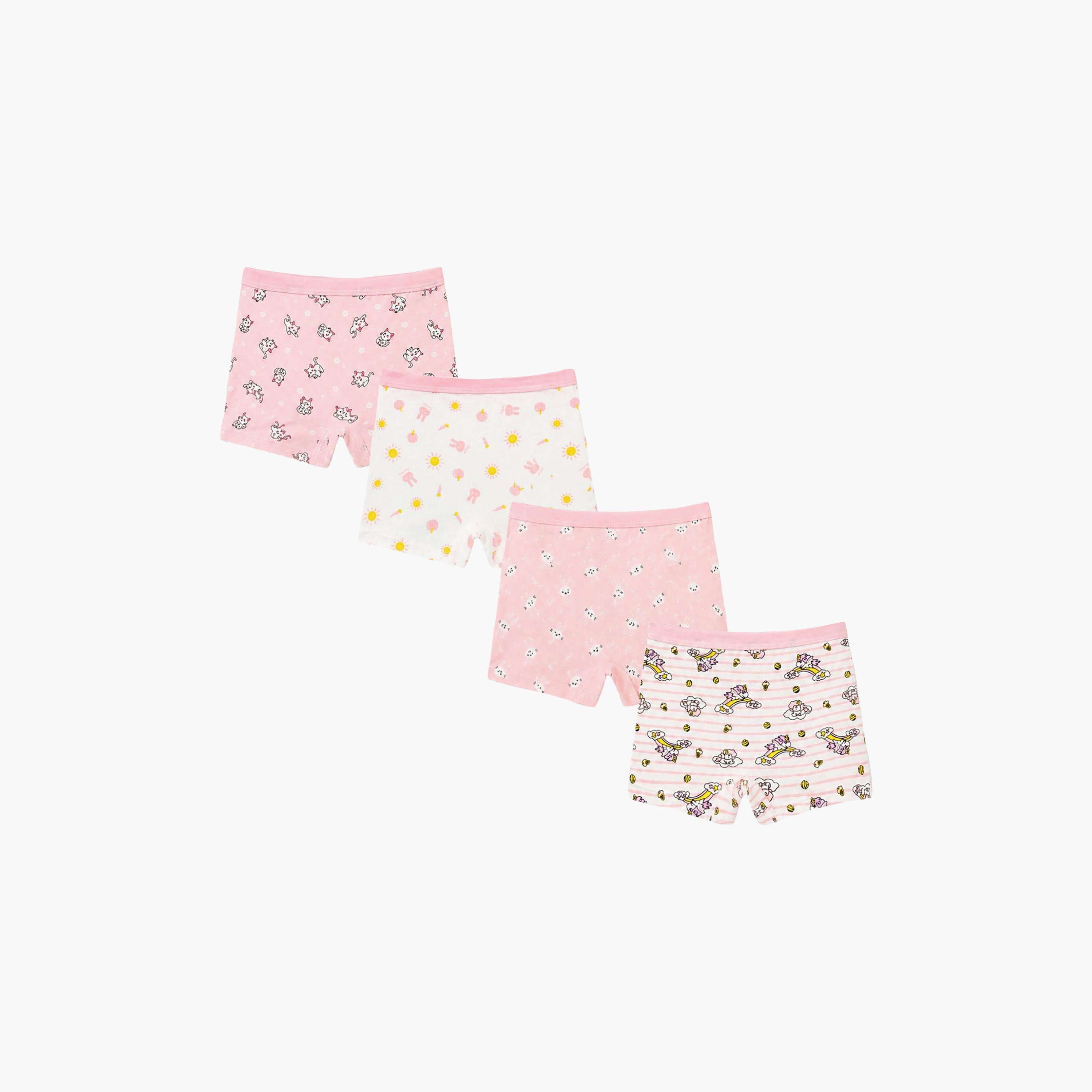 بوكسر بريف قطن ناعم مطاطي بطبعات من بيبيكلو-girls-clothing-innerwear-panties-image-1