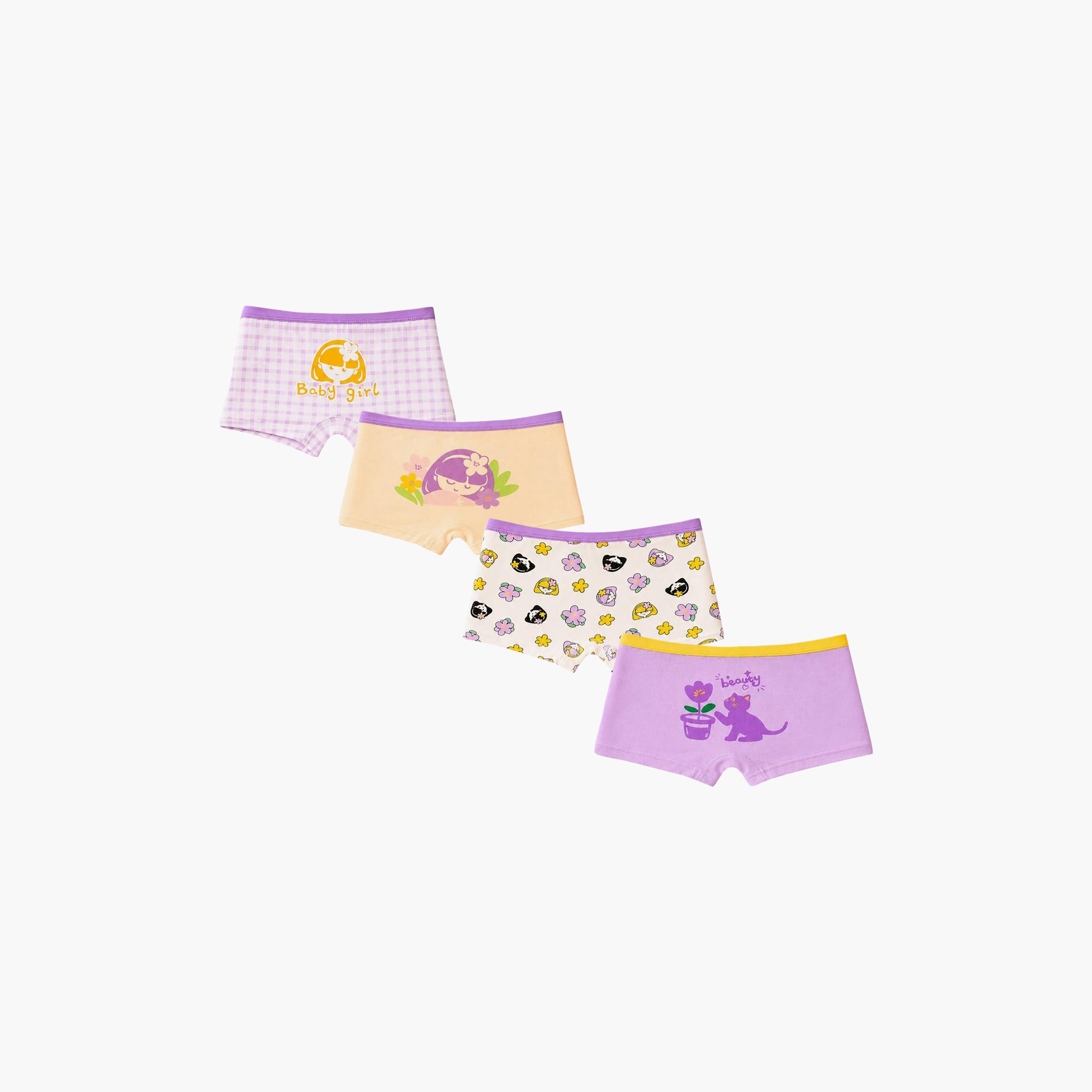 Babyqlo Graphic Soft Cotton Elasticated Boxer Briefs-girls-clothing-innerwear-panties-image-1