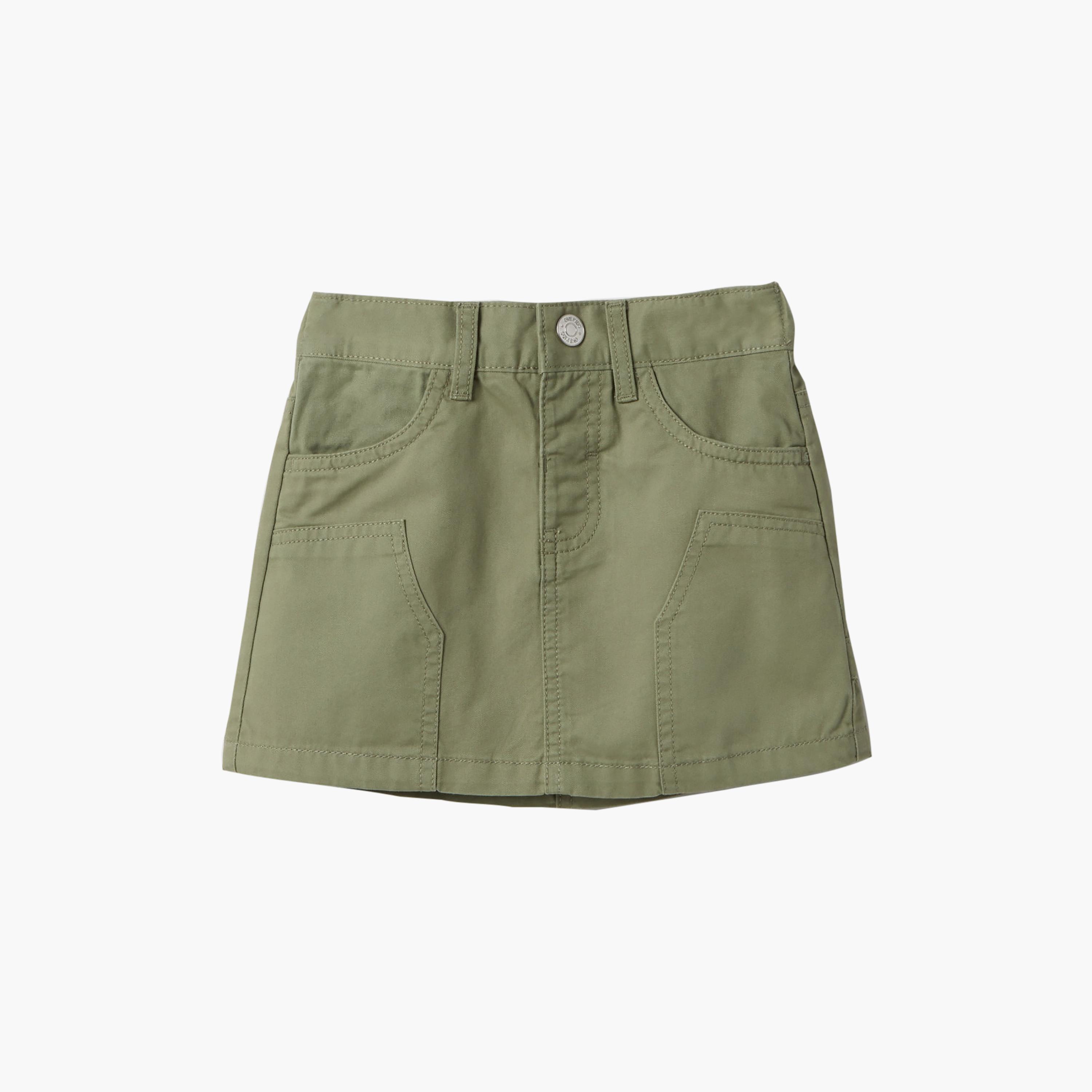 تنورة قصيرة "ميني" قطن بجيوب "كارغو" من اوه في اس-girls-clothing-bottoms-skirts-image-1