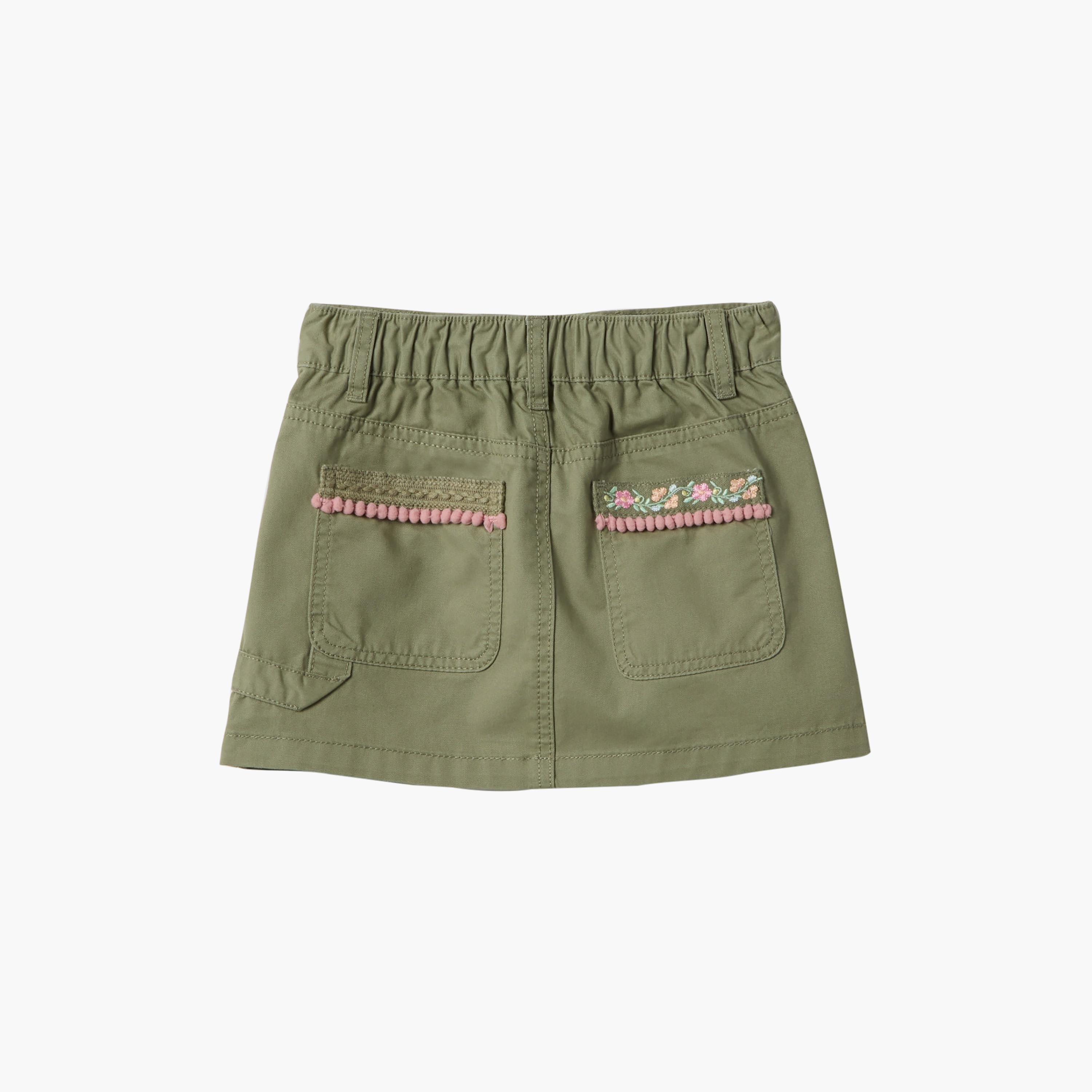 OVS Cotton Cargo Pocketed Mini Skirt-girls-clothing-bottoms-skirts-image-2