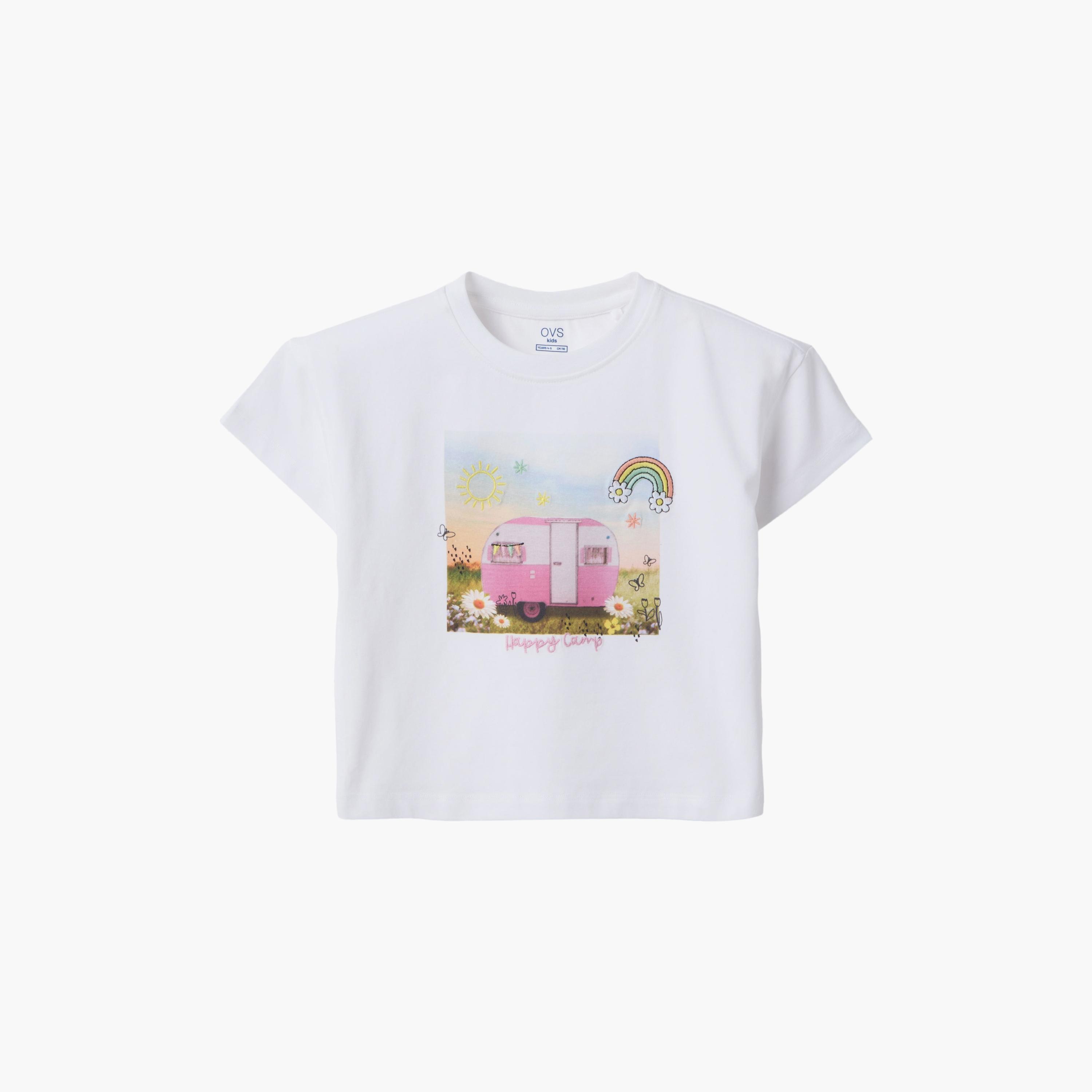 OVS Embroidered Half Sleeves T-Shirt-girls-clothing-tshirts-image-1