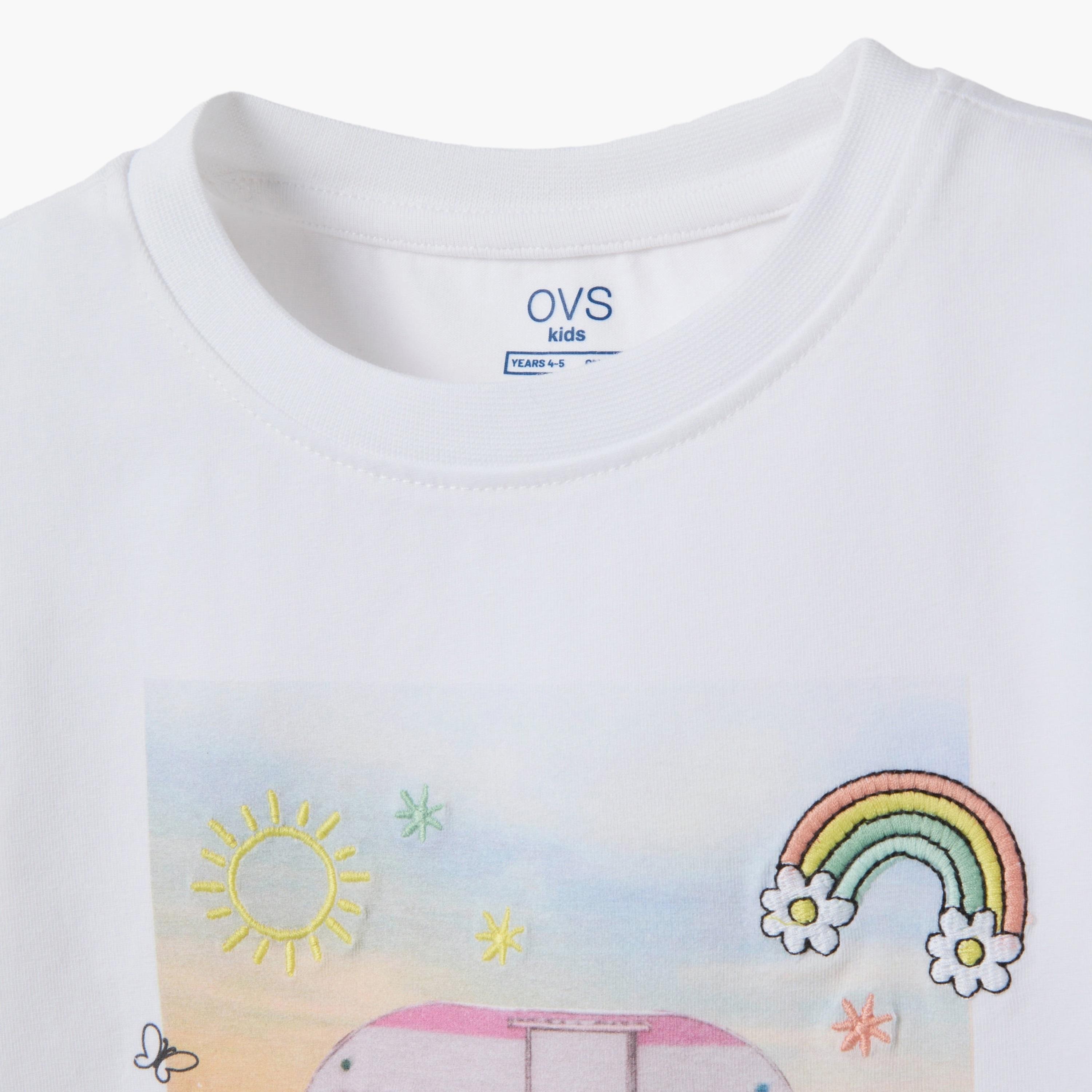 OVS Embroidered Half Sleeves T-Shirt-girls-clothing-tshirts-image-3