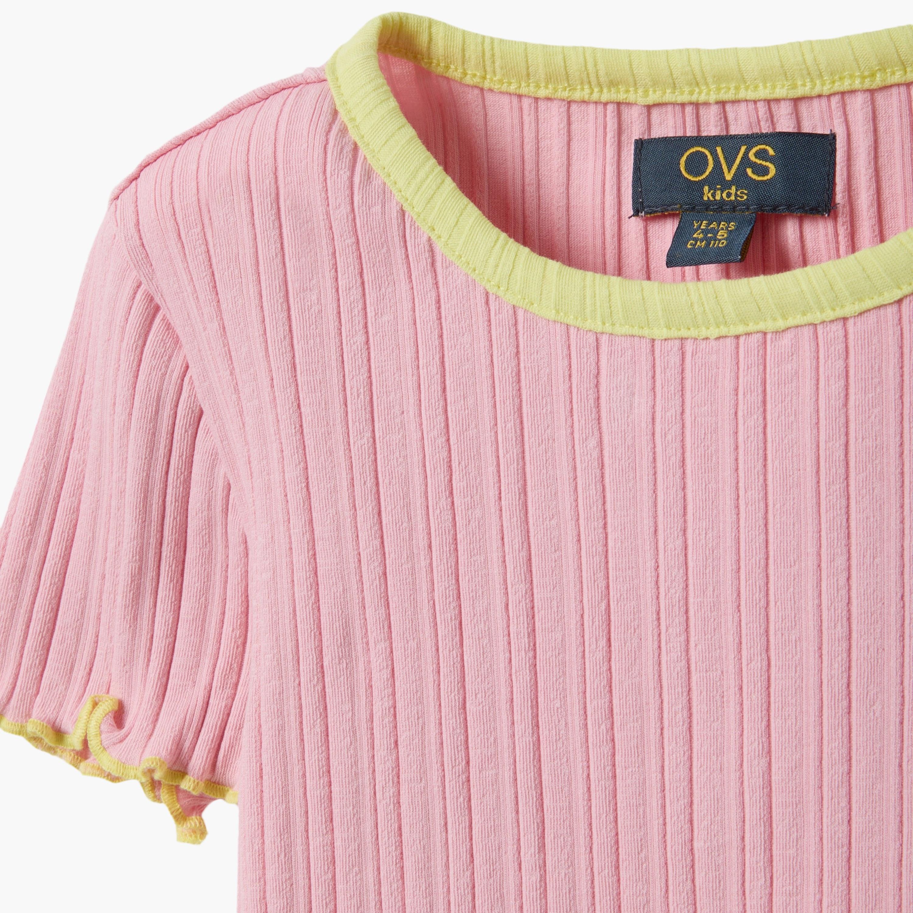OVS Embroidered Half Sleeves T-Shirt-girls-clothing-tshirts-image-3