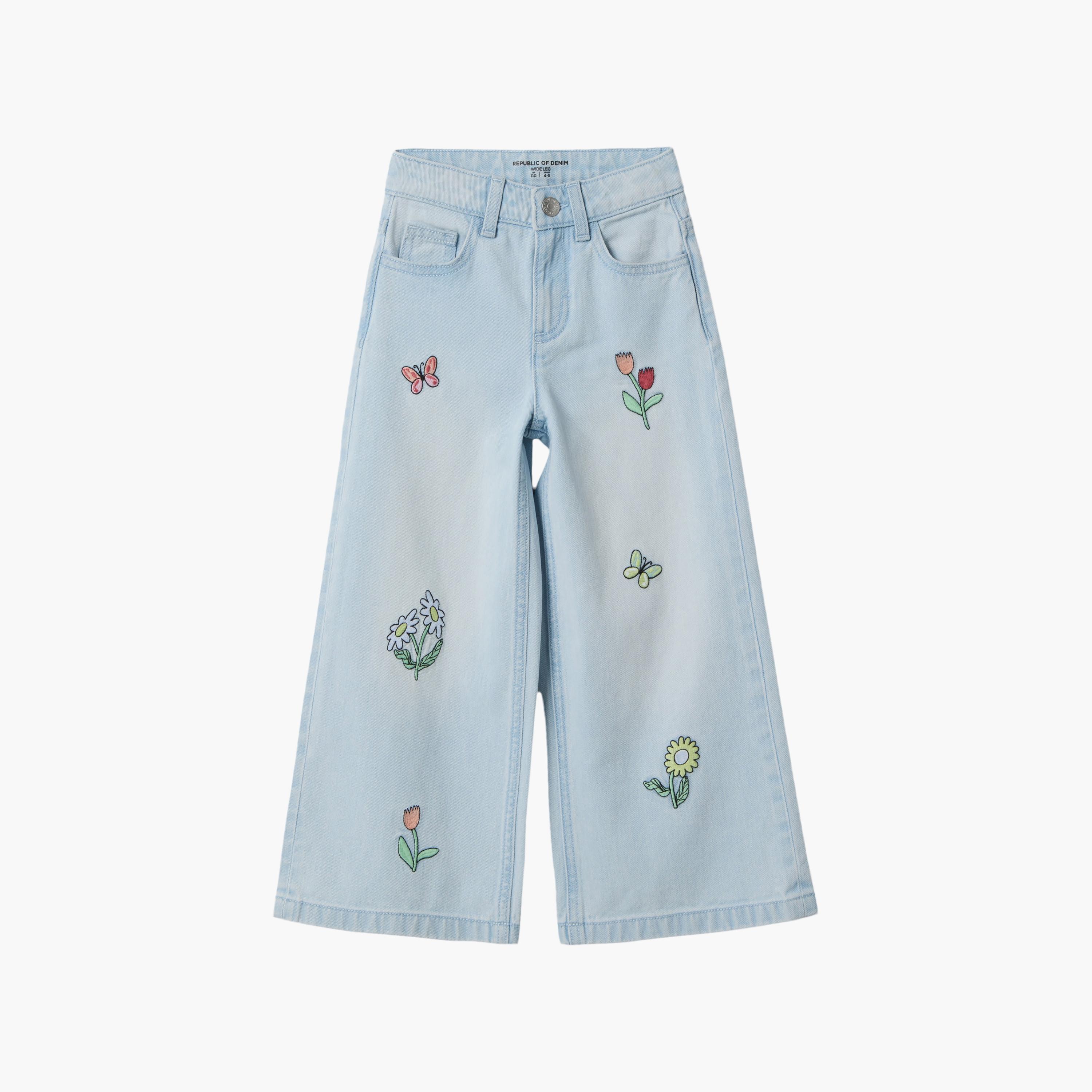 OVS Flower Embroidered Jeans-girls-clothing-bottoms-jeansandjeggings-image-1