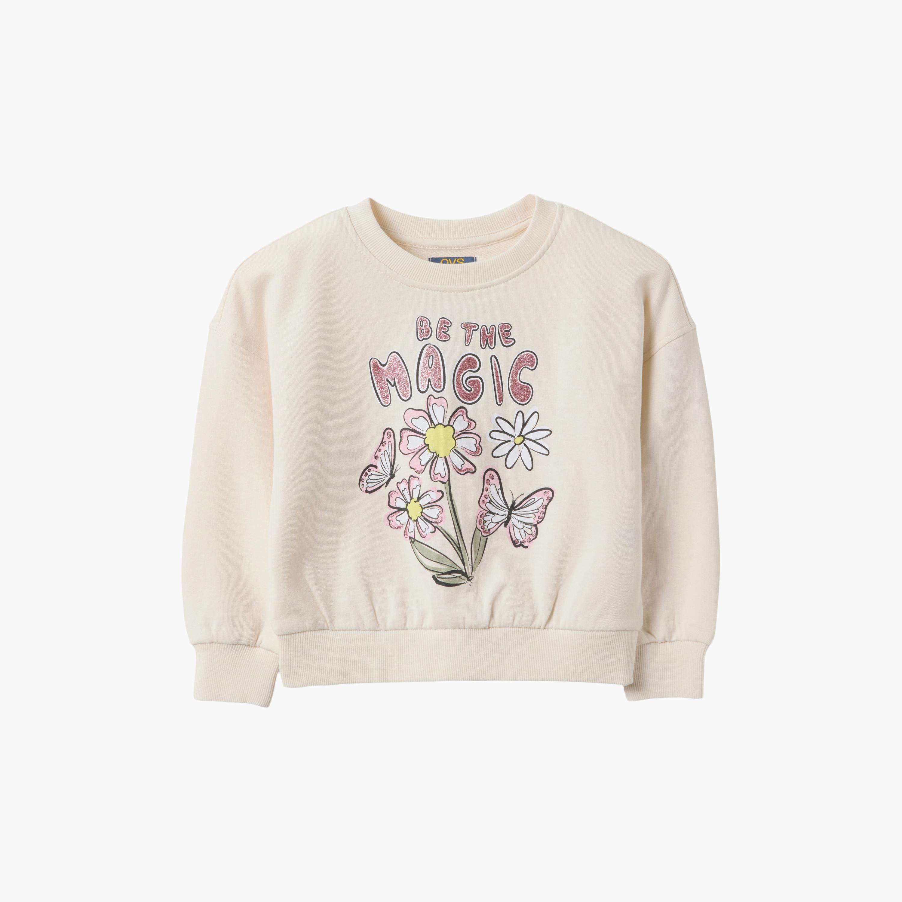 سويت شيرت سادة مطرز من اوه في اس-girls-clothing-sweatshirts-image-1