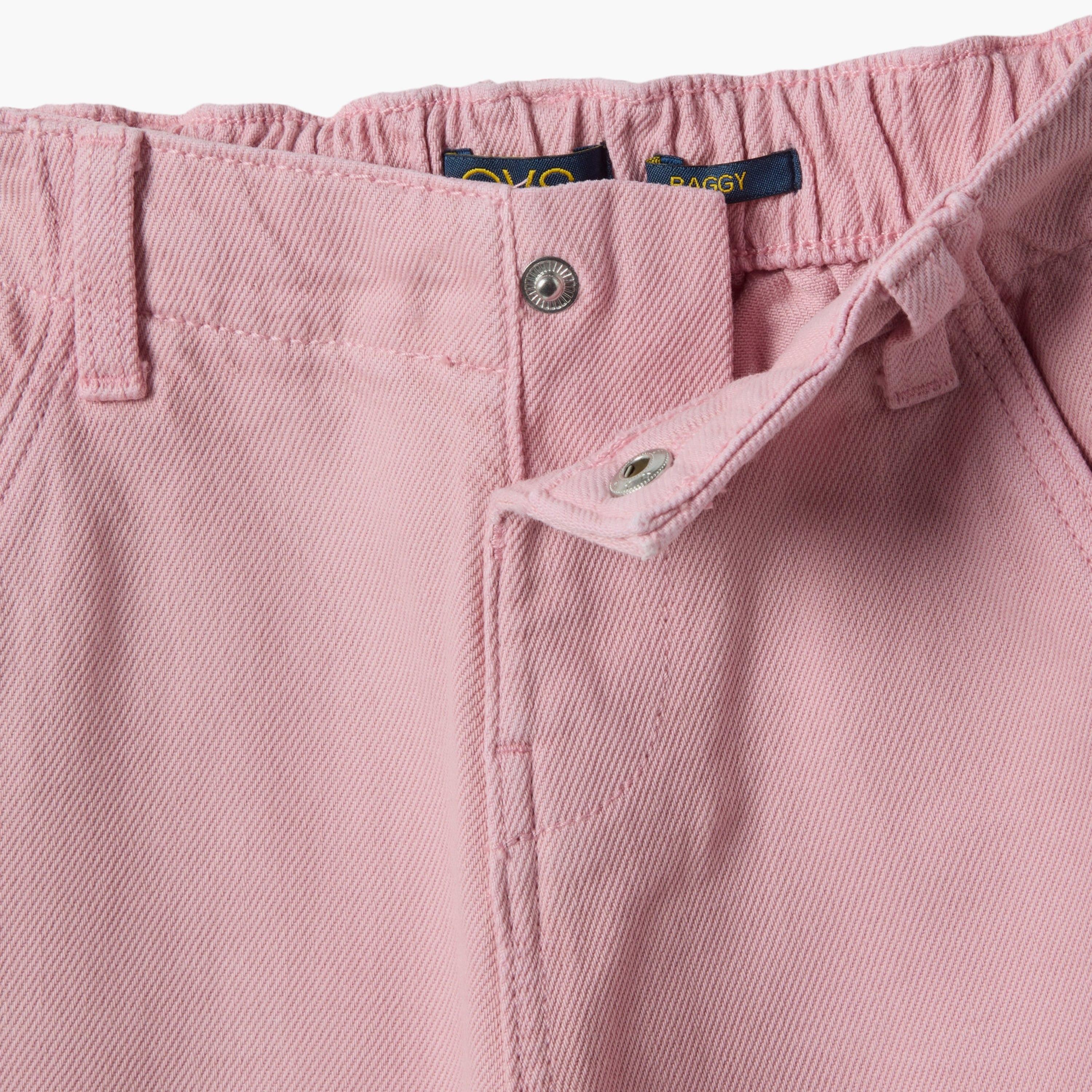 OVS Solid Buttoned Baggy Pants-girls-clothing-bottoms-joggersandtrackpants-image-3