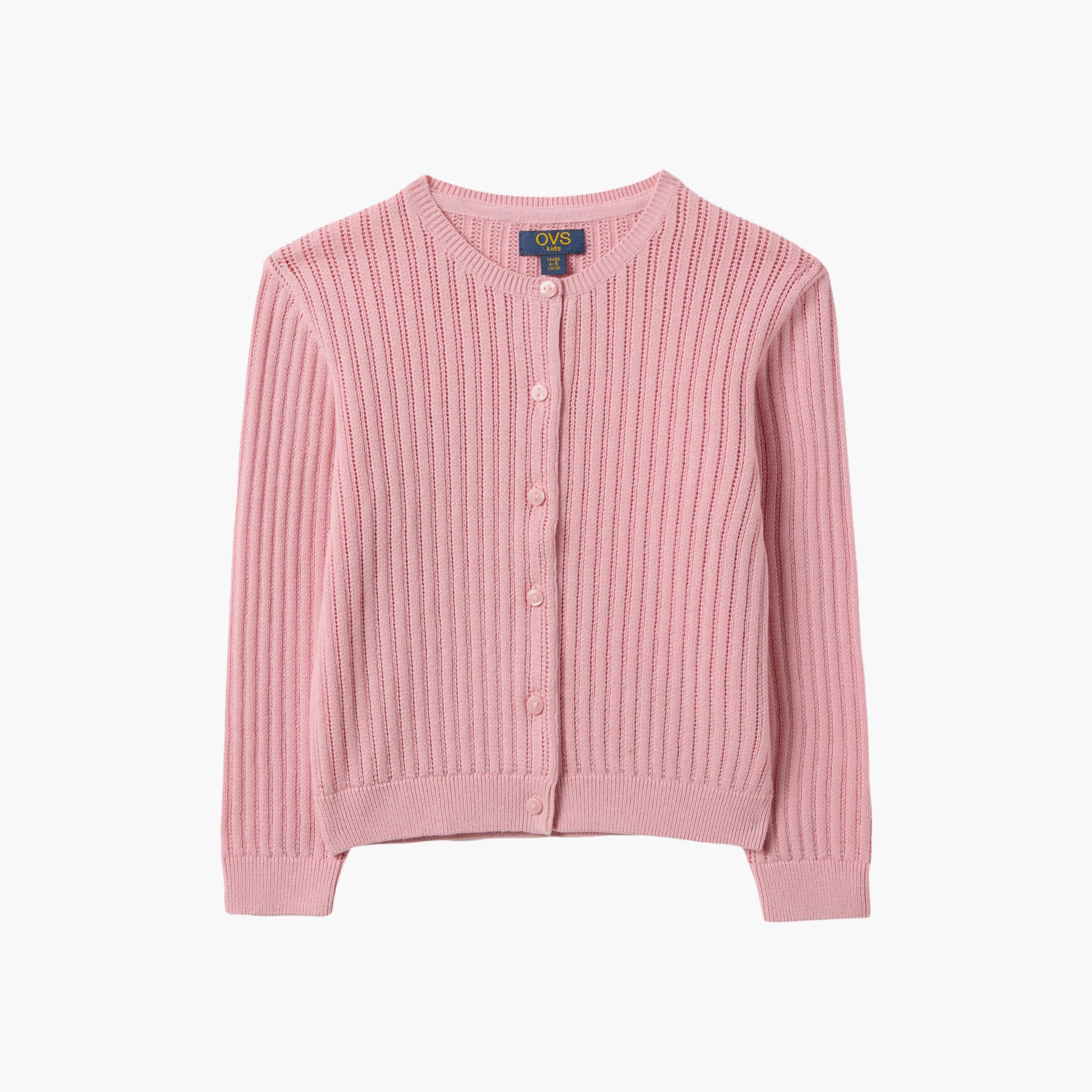 OVS Cotton Striped Full Sleeves Cardigan-girls-clothing-jumpersandcardigans-image-1