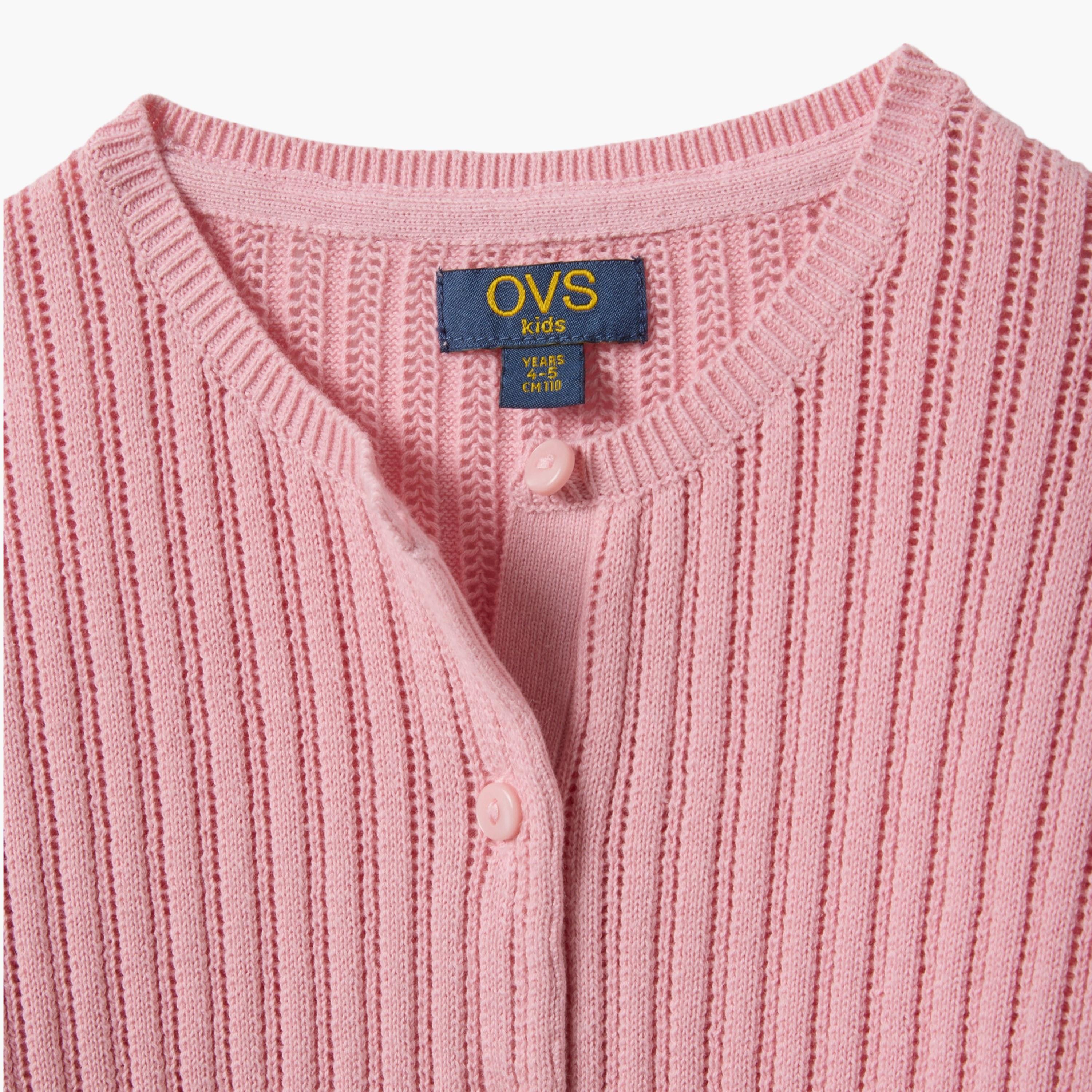 OVS Cotton Striped Full Sleeves Cardigan-girls-clothing-jumpersandcardigans-image-3