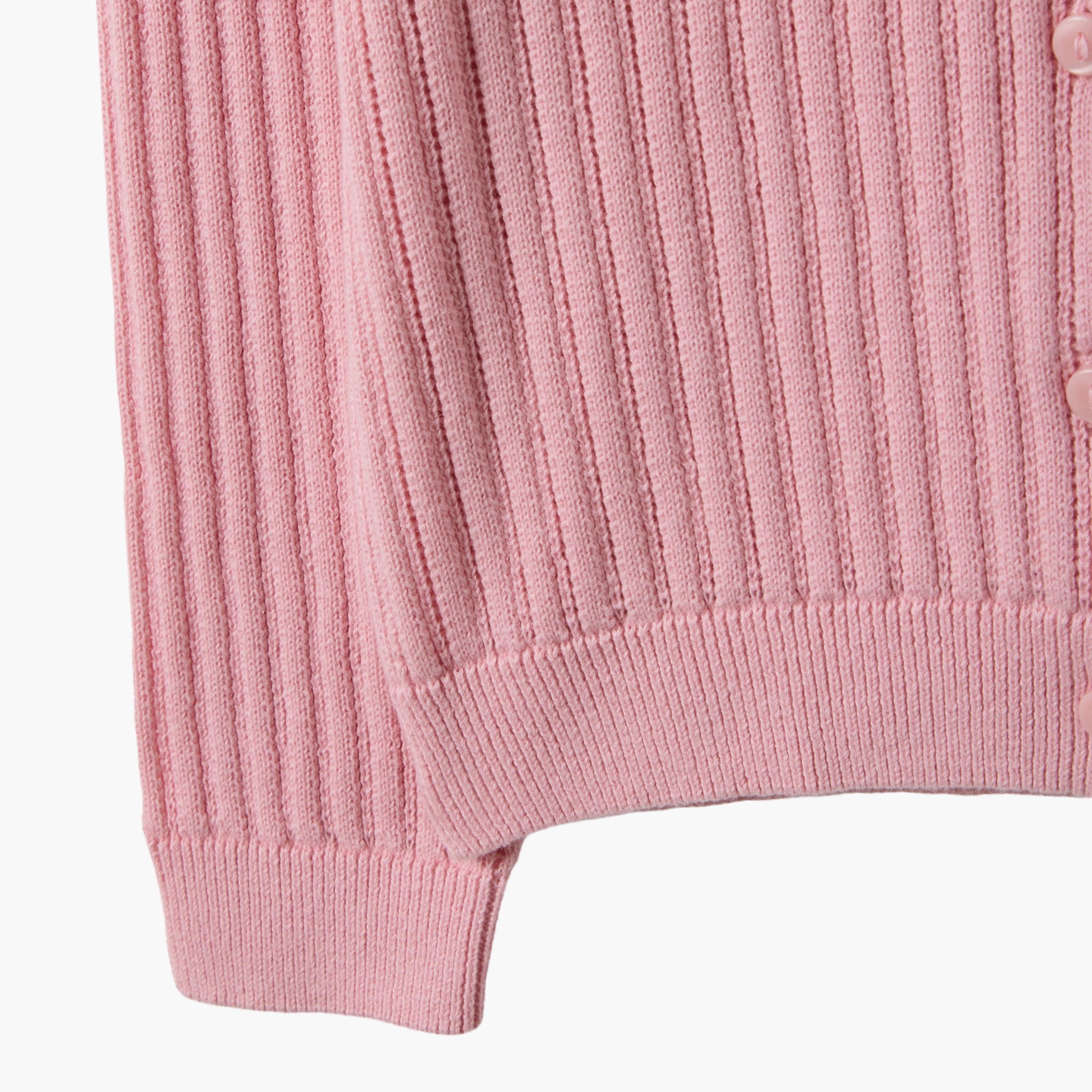 OVS Cotton Striped Full Sleeves Cardigan-girls-clothing-jumpersandcardigans-image-4