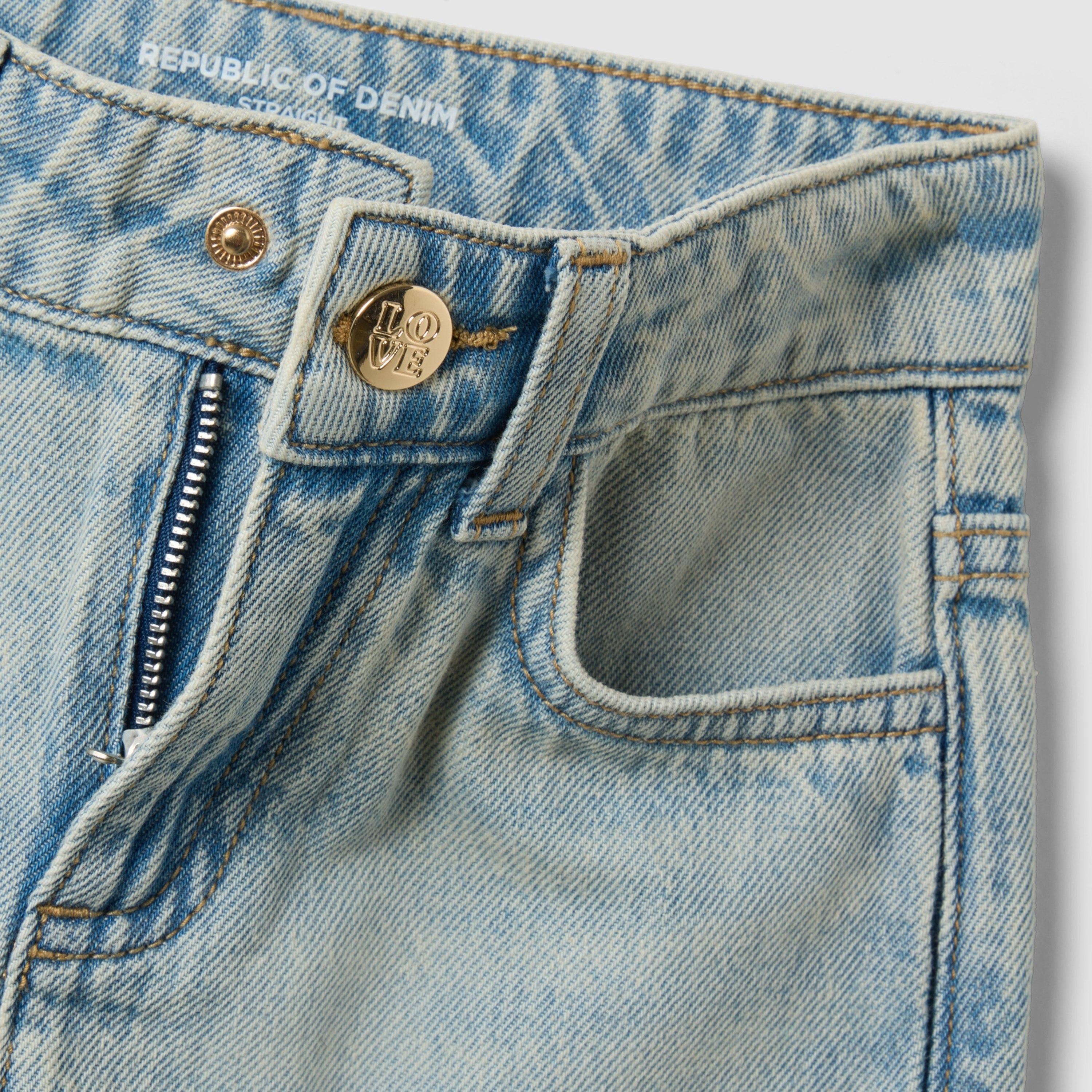 OVS Wide Leg Embroidered Regular Fit Jeans-girls-clothing-bottoms-jeansandjeggings-image-3