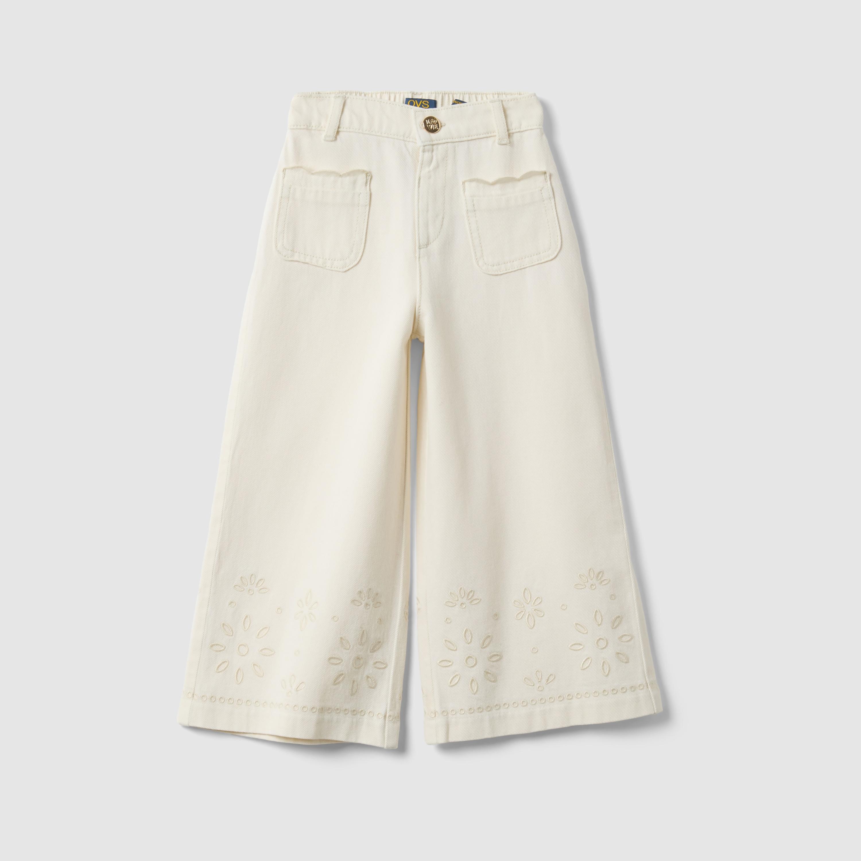 OVS Wide Leg Embroidered Regular Fit Jeans-girls-clothing-bottoms-jeansandjeggings-image-1