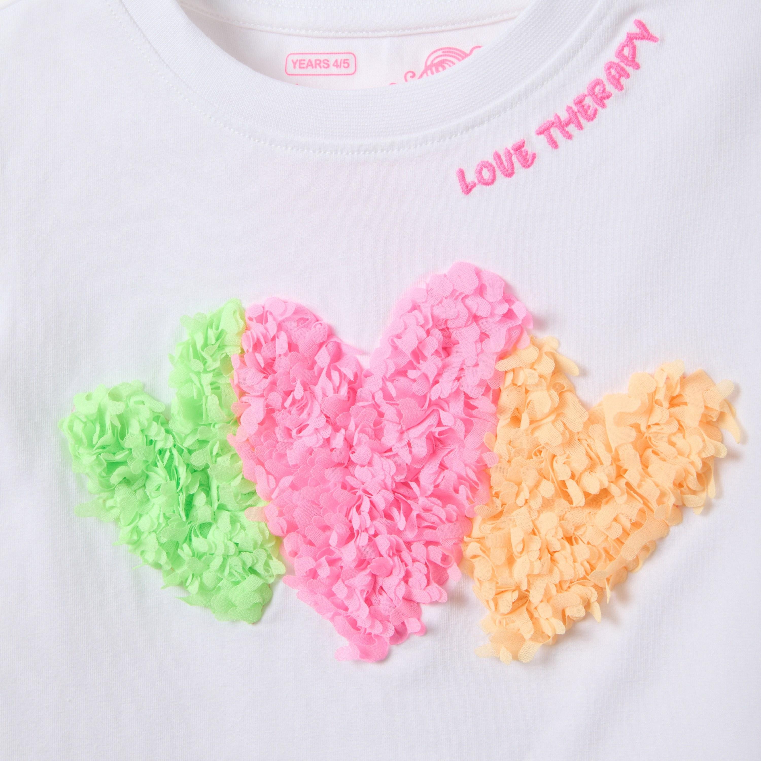 OVS Short Sleeves Hearts Embroidered T-Shirt-girls-clothing-tshirts-image-3