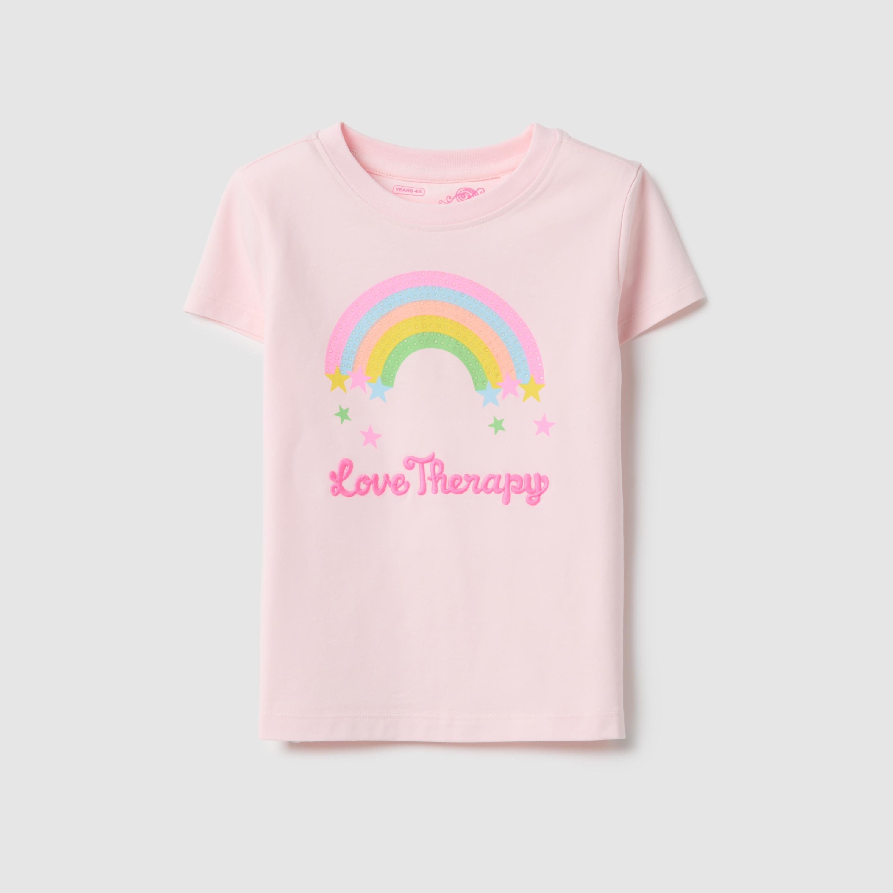 OVS Short Sleeves Love Therapy Stars Embroidered T-Shirt-girls-clothing-tshirts-image-1