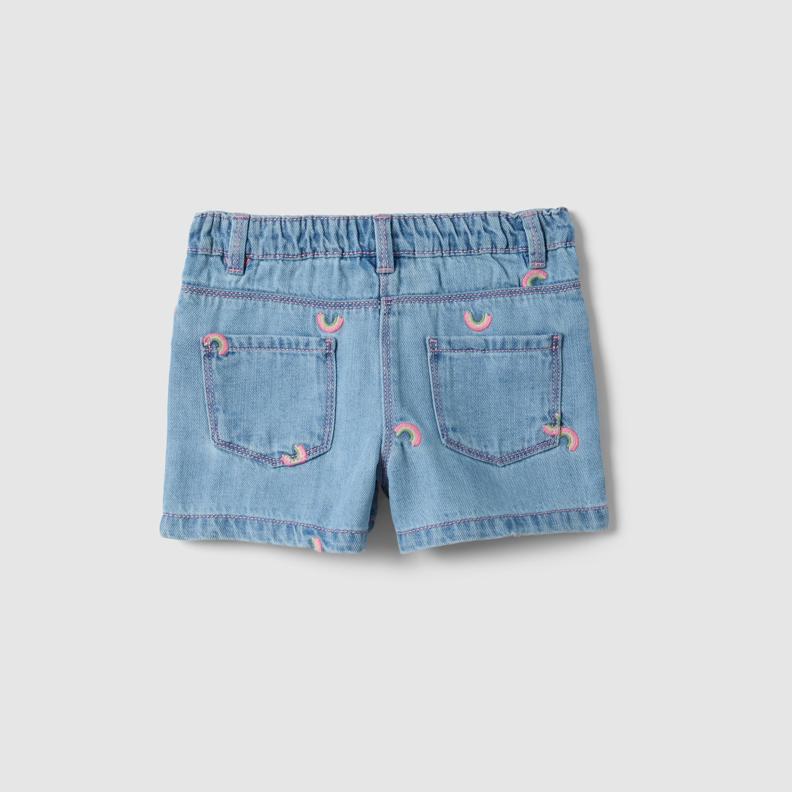 OVS Embroidered Denim Shorts-baby-girls-clothing-bottoms-shorts-image-2