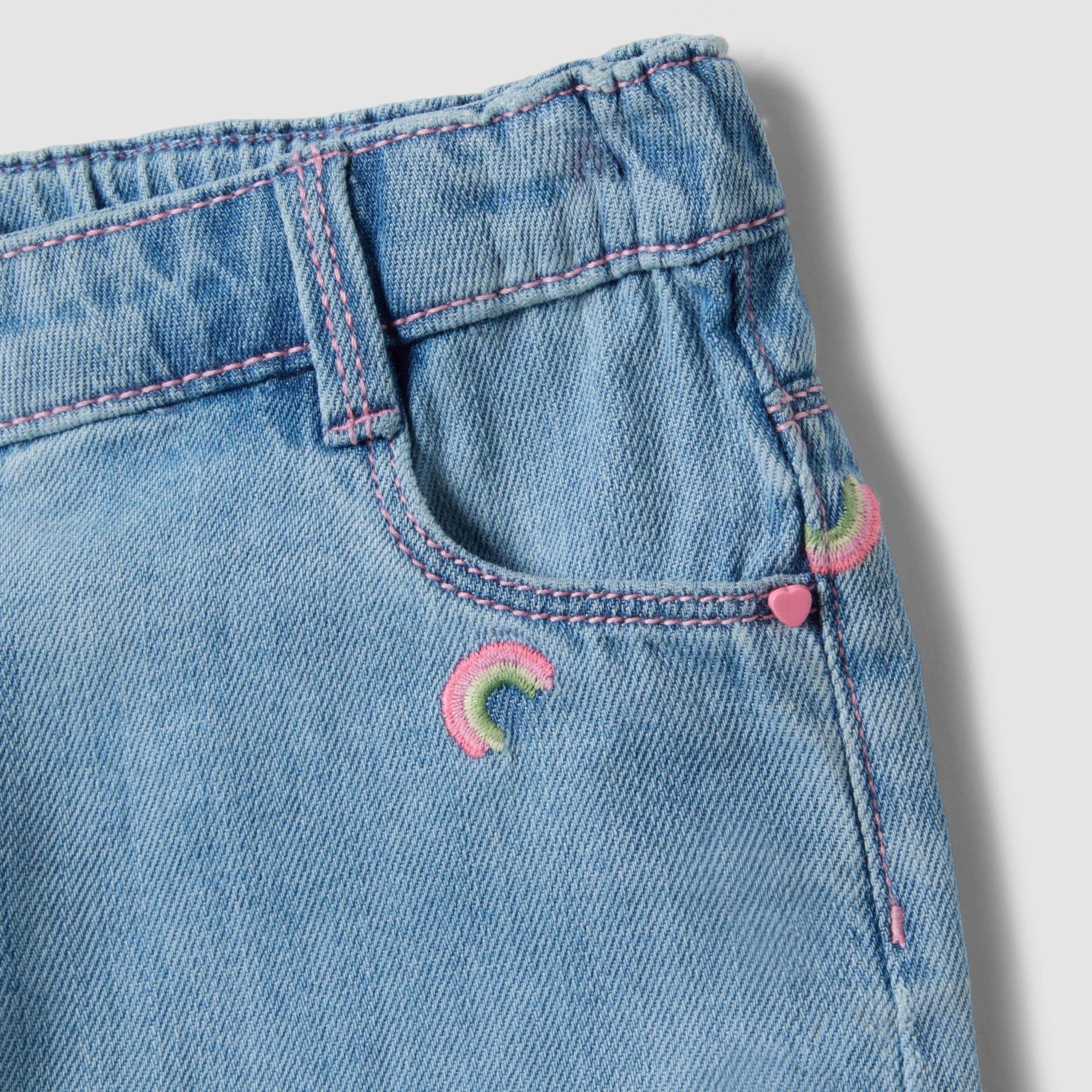 OVS Embroidered Denim Shorts-baby-girls-clothing-bottoms-shorts-image-4