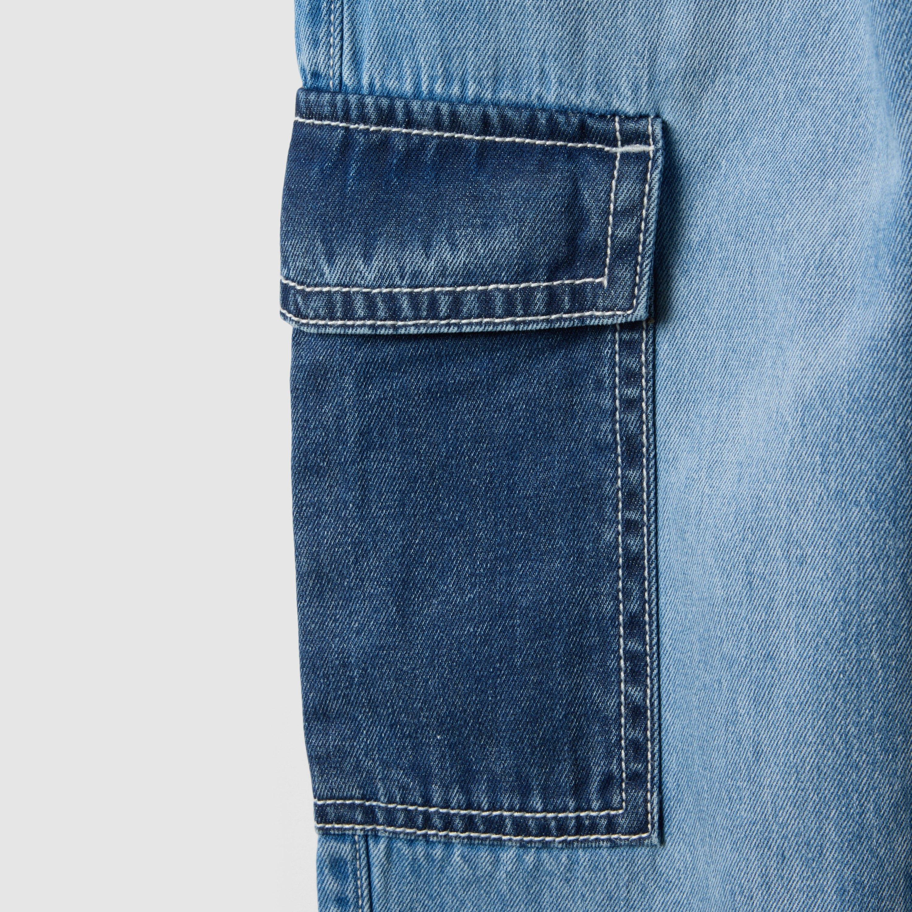 OVS Elasticated Drawstring Denim Cargo Pants-boys-clothing-bottoms-joggersandtrackpants-image-4