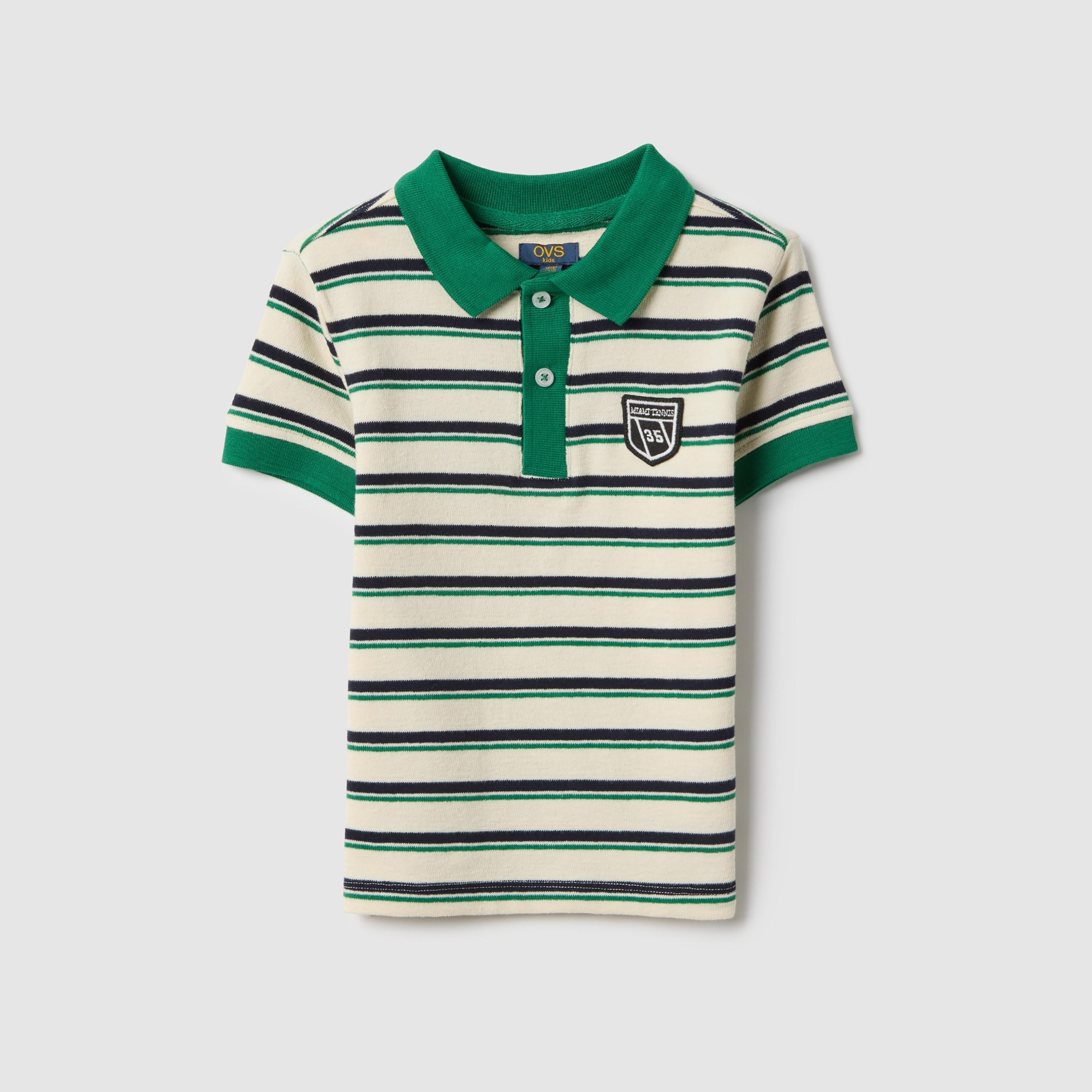 تيشيرت مخطط بياقة وأكمام قصيرة من أو في إس-boys-clothing-tshirtsandpolos-image-1