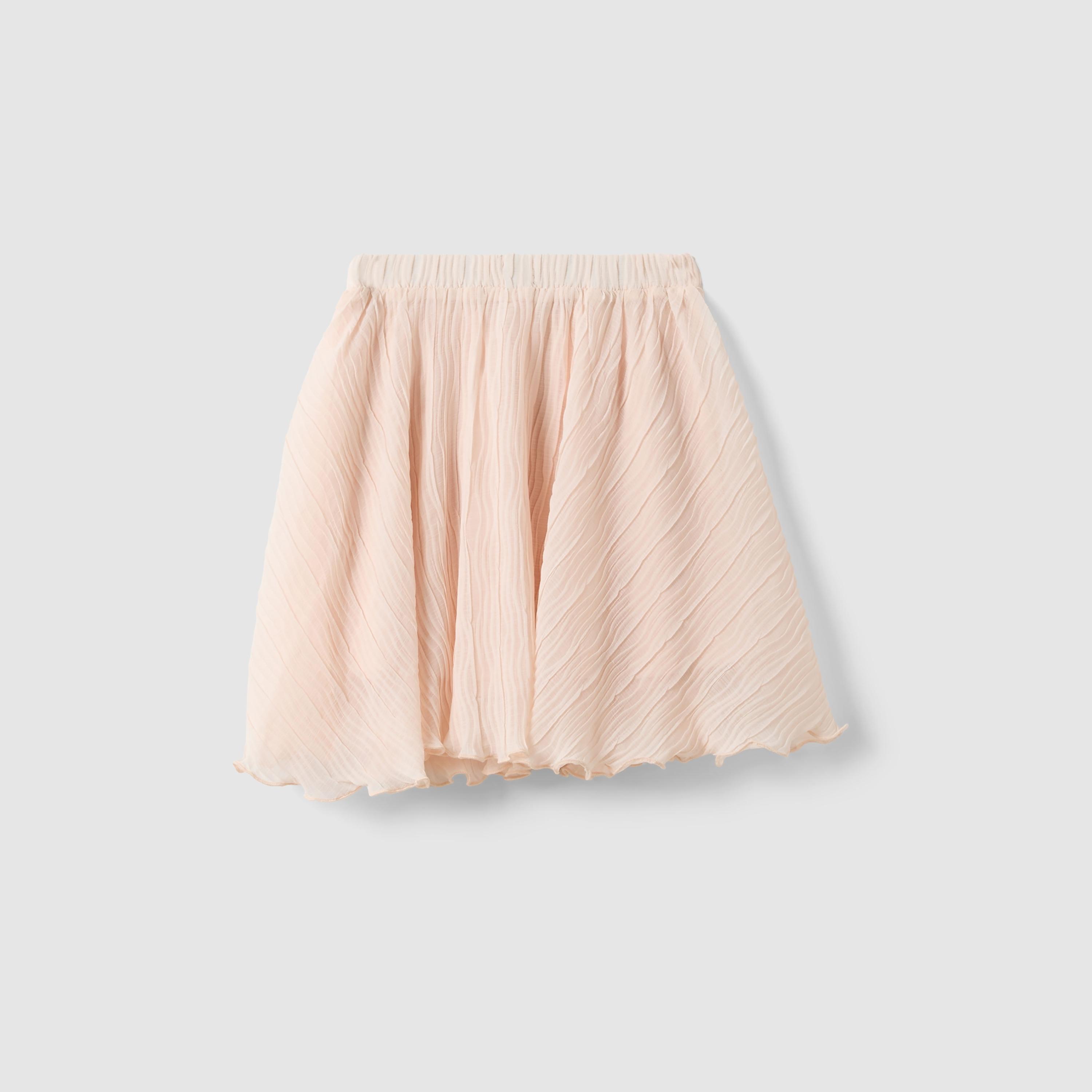 تنورة سادة بكسرات وخصر مطاطي من أو في إس-girls-clothing-bottoms-skirts-image-2