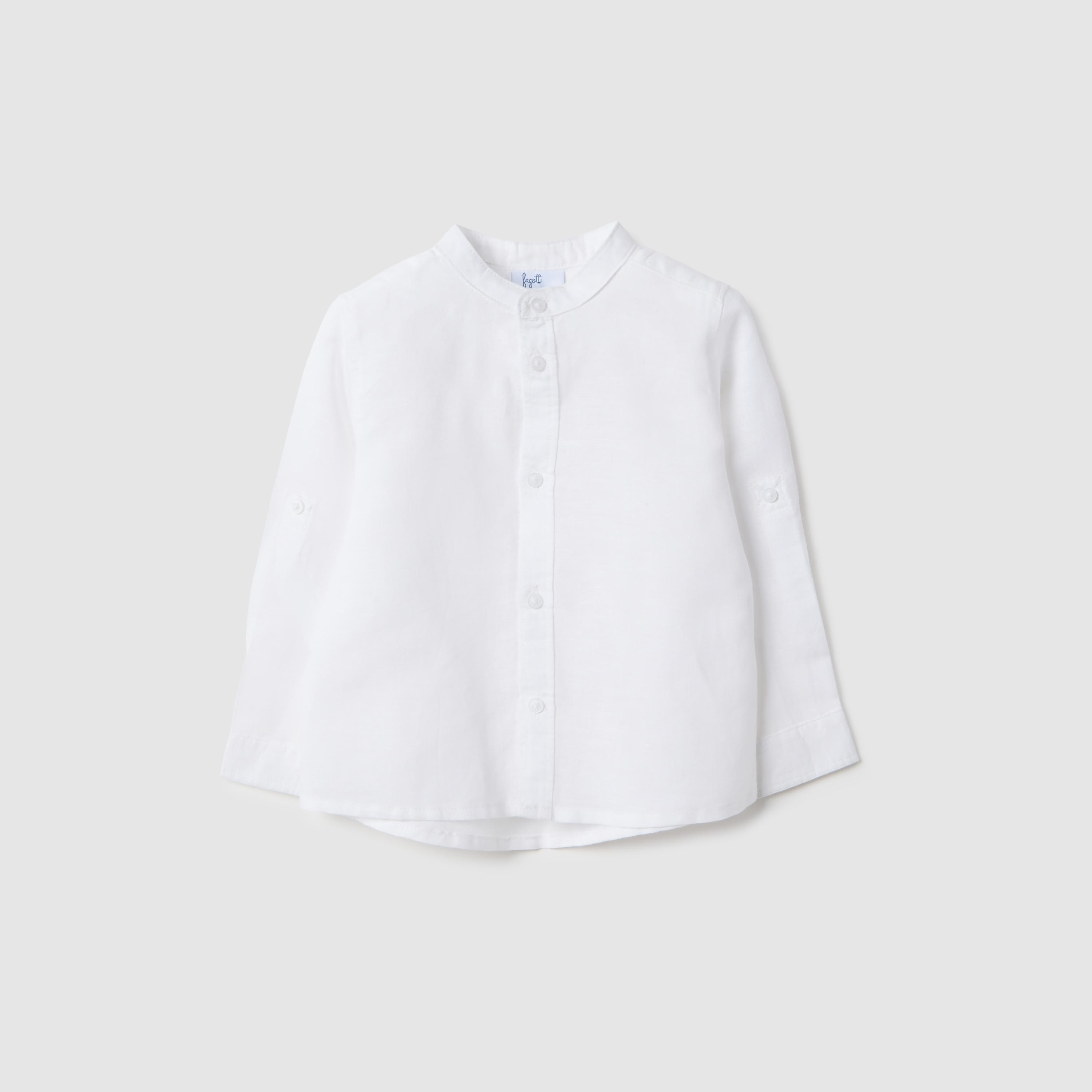 OVS Solid Full Sleeves Mandarin Collared Shirt-boys-clothing-shirts-image-1