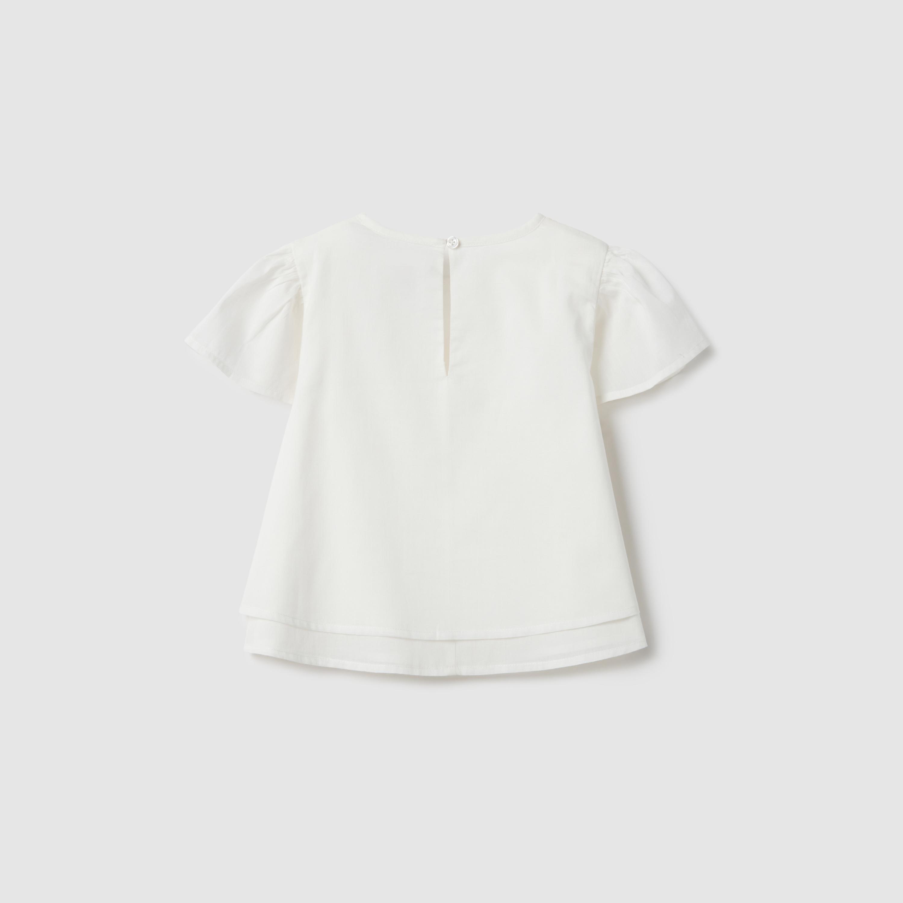 OVS Solid Short Sleeves Embroidered Top-girls-clothing-blousesandshirts-image-2
