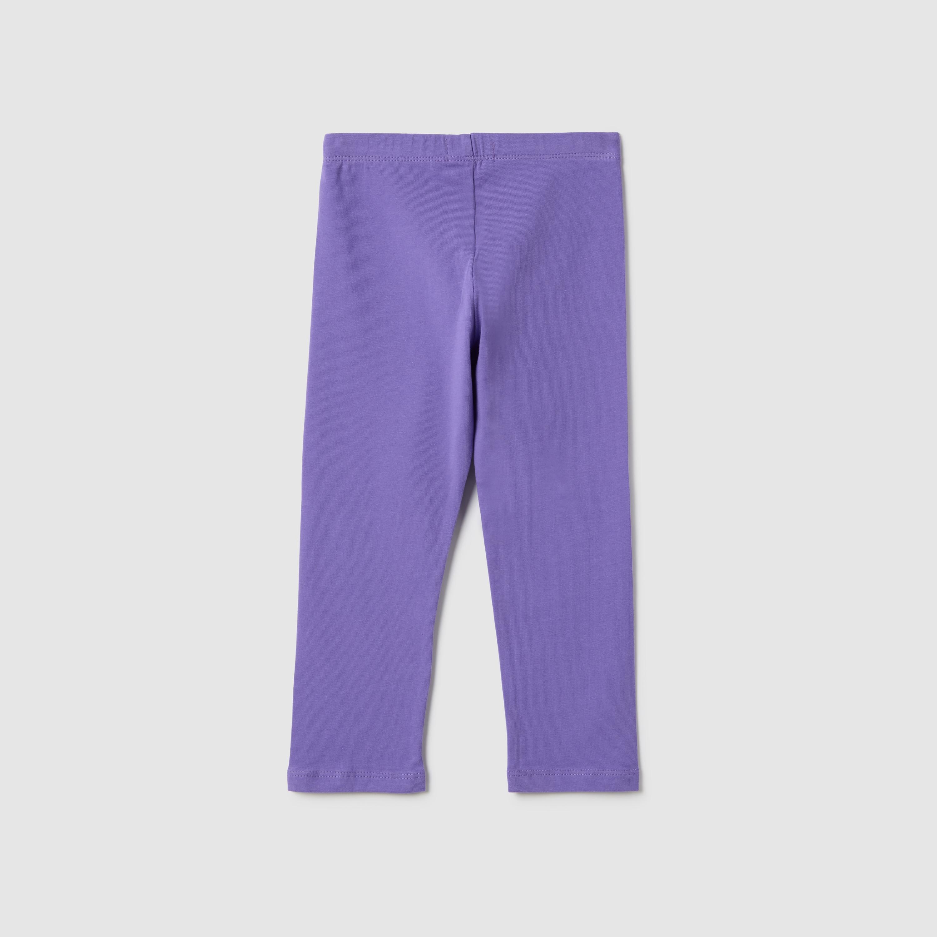 ليجنز سادة بخصر مطاطي مع نقشة نجمة من أو في إس-girls-clothing-bottoms-leggings-image-2