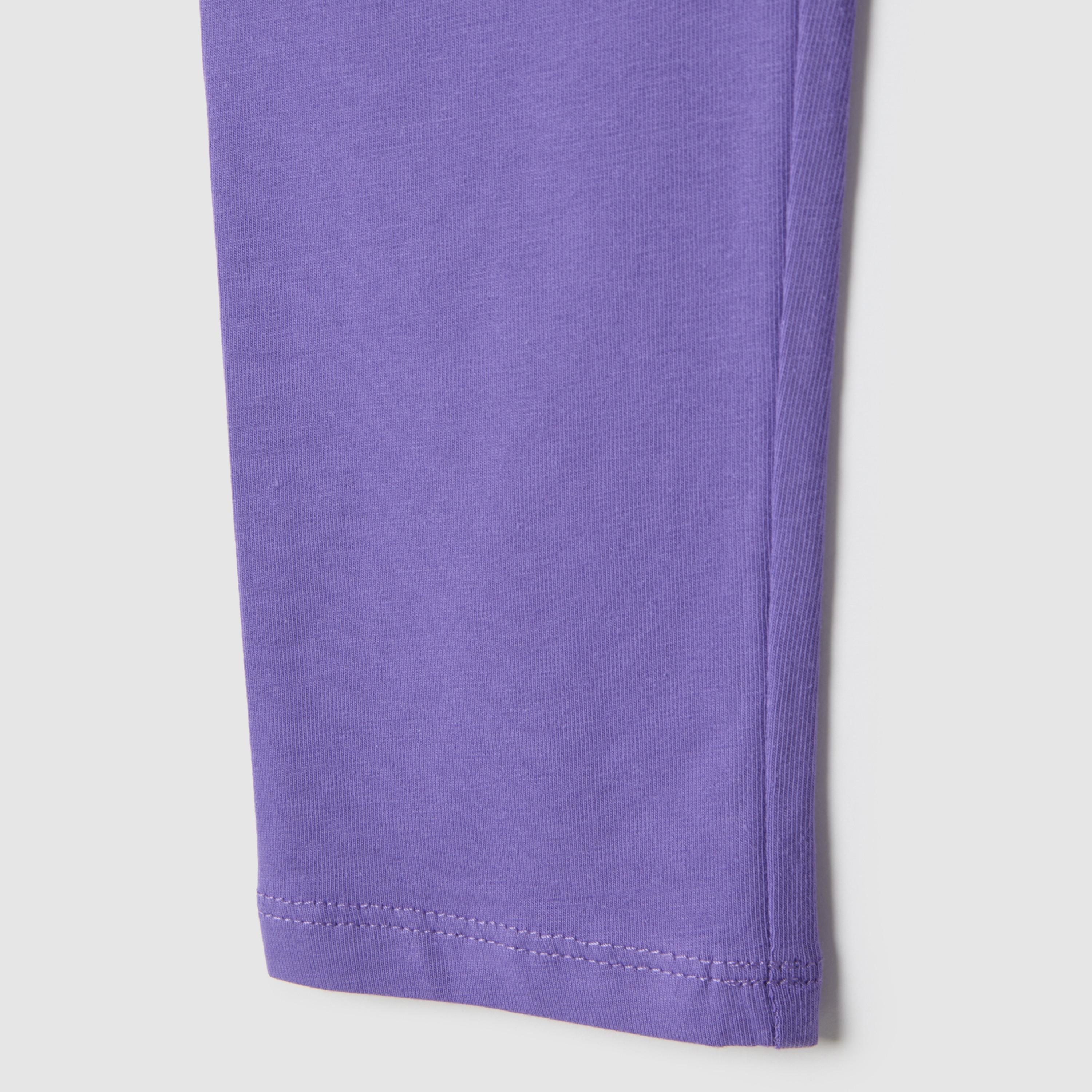 OVS Solid Elasticated Leggings with Star-girls-clothing-bottoms-leggings-image-4