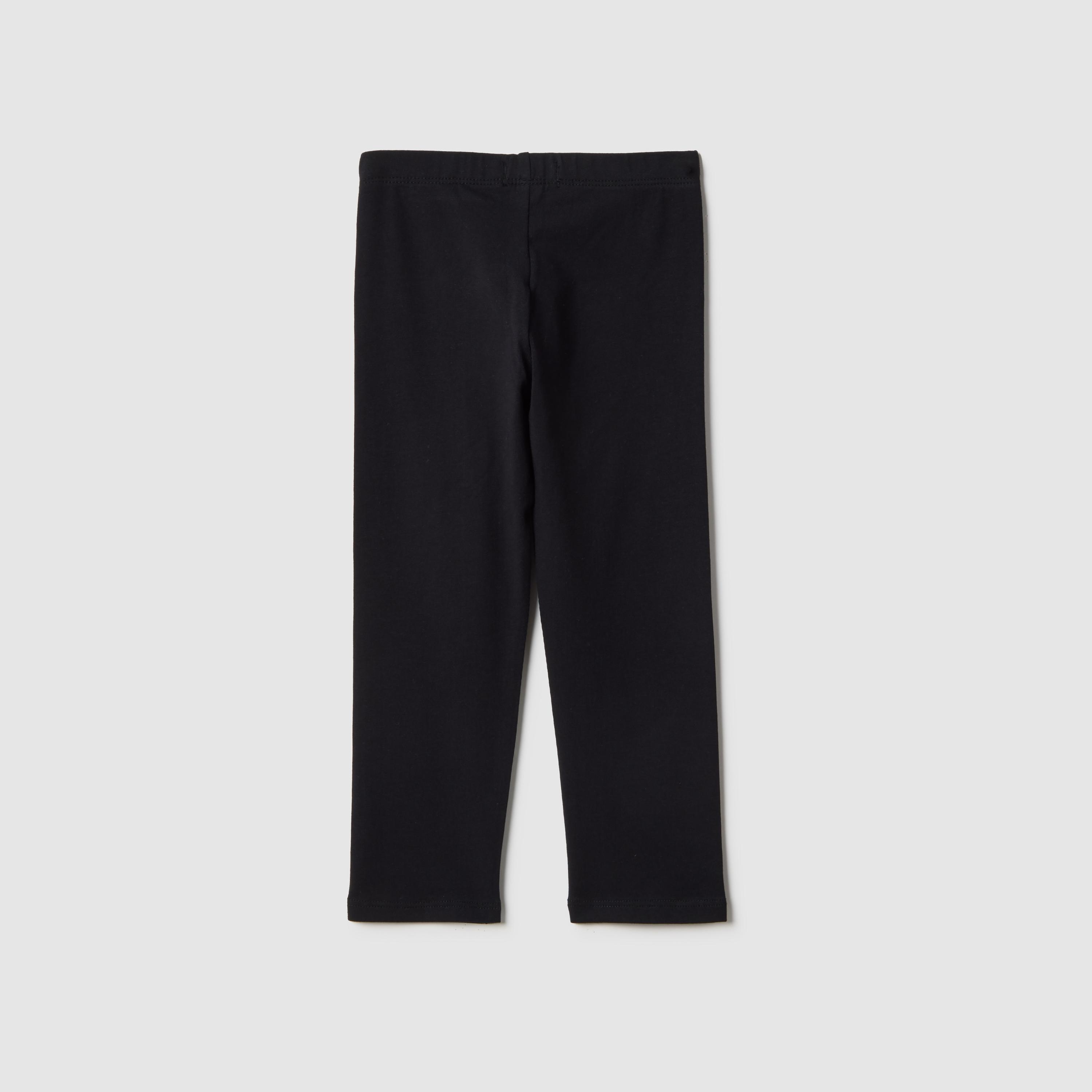 OVS Solid Elasticated Leggings with Star-girls-clothing-bottoms-leggings-image-2