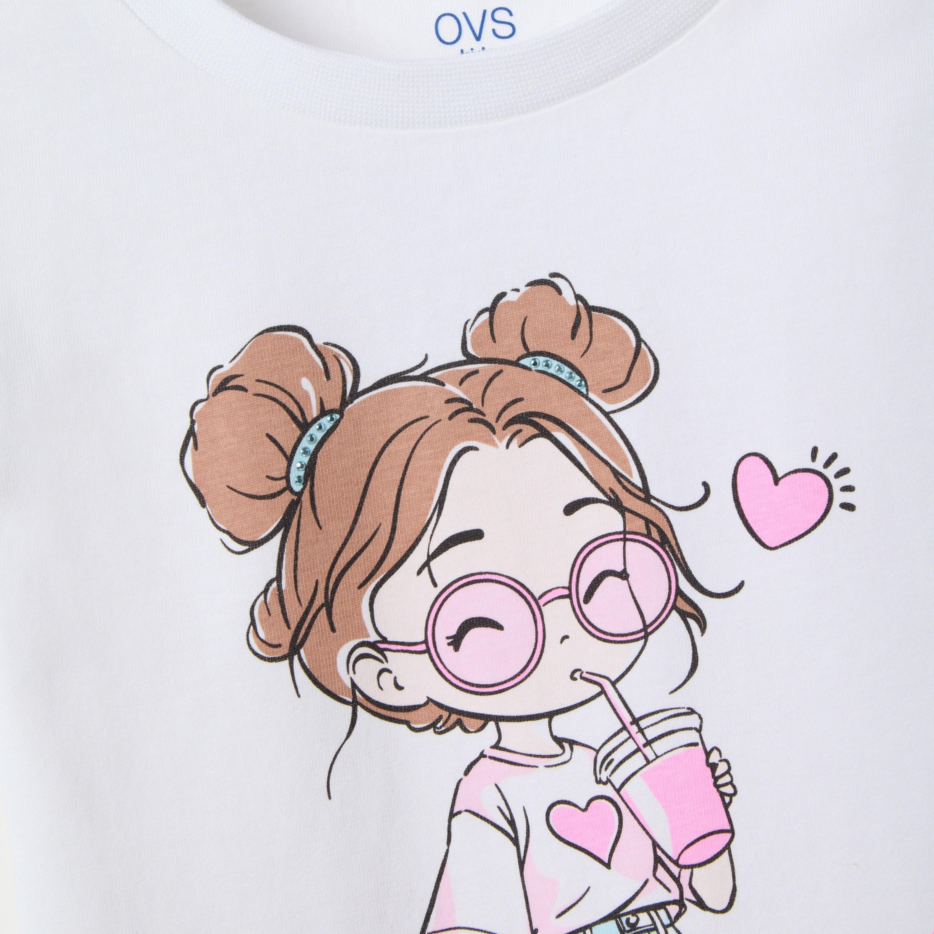 تيشيرت غرافيك أكمام قصيرة بتصميم ميامي فايبز من أو في إس-girls-clothing-tshirts-image-3