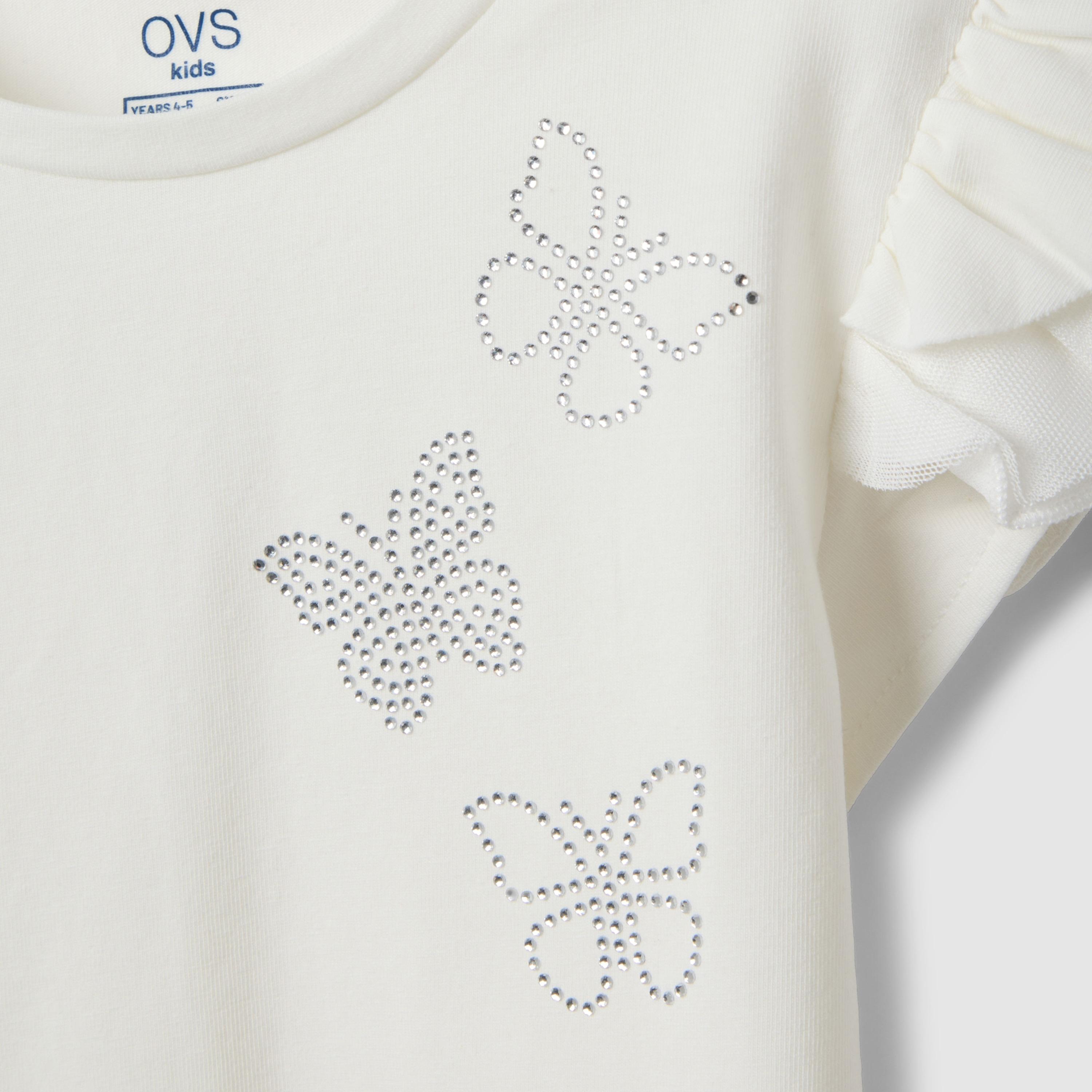تيشيرت أكمام قصيرة مزين بفراشة من أو في إس-girls-clothing-tshirts-image-3