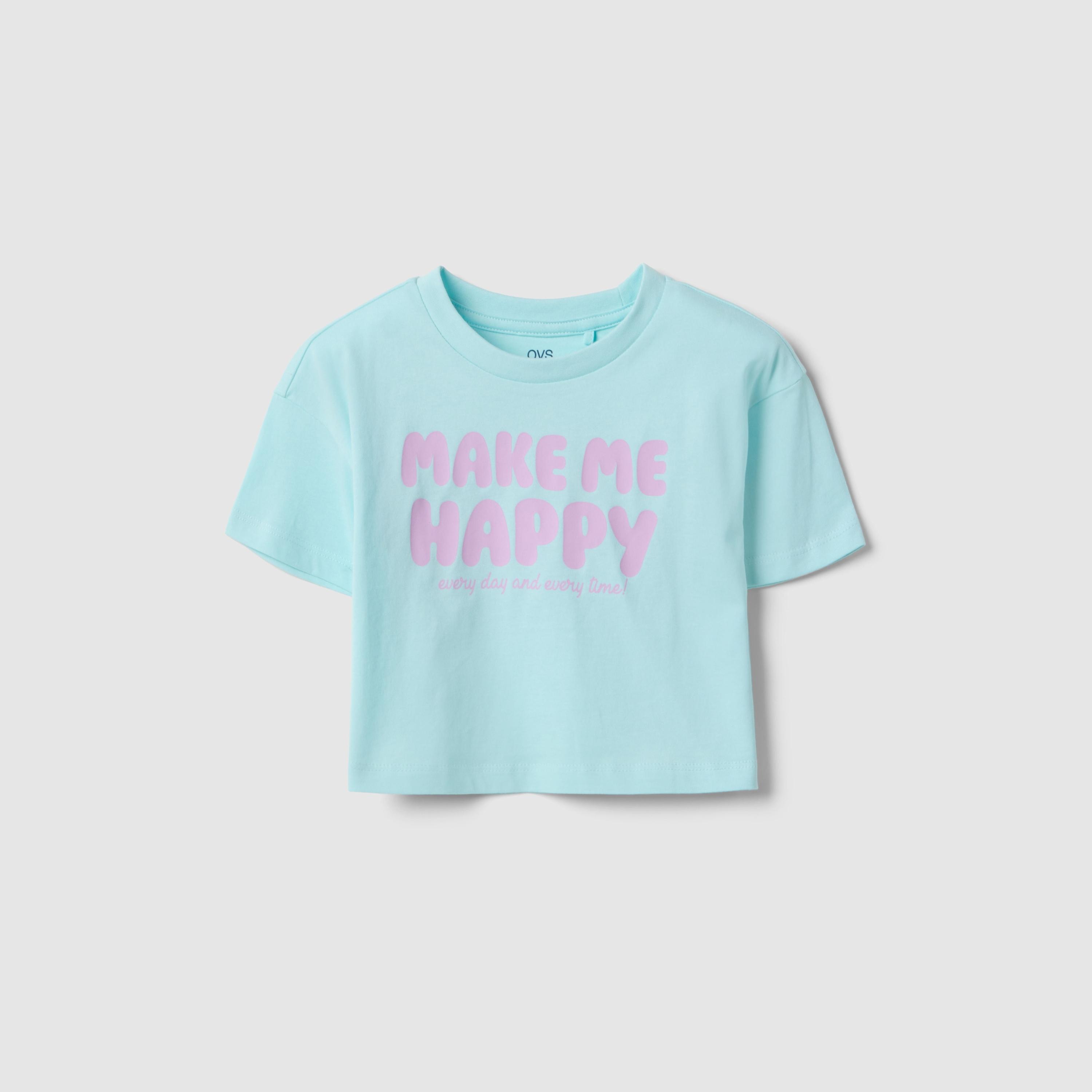 OVS Short Sleeves Make Happy Graphic T-Shirt-girls-clothing-tshirts-image-1