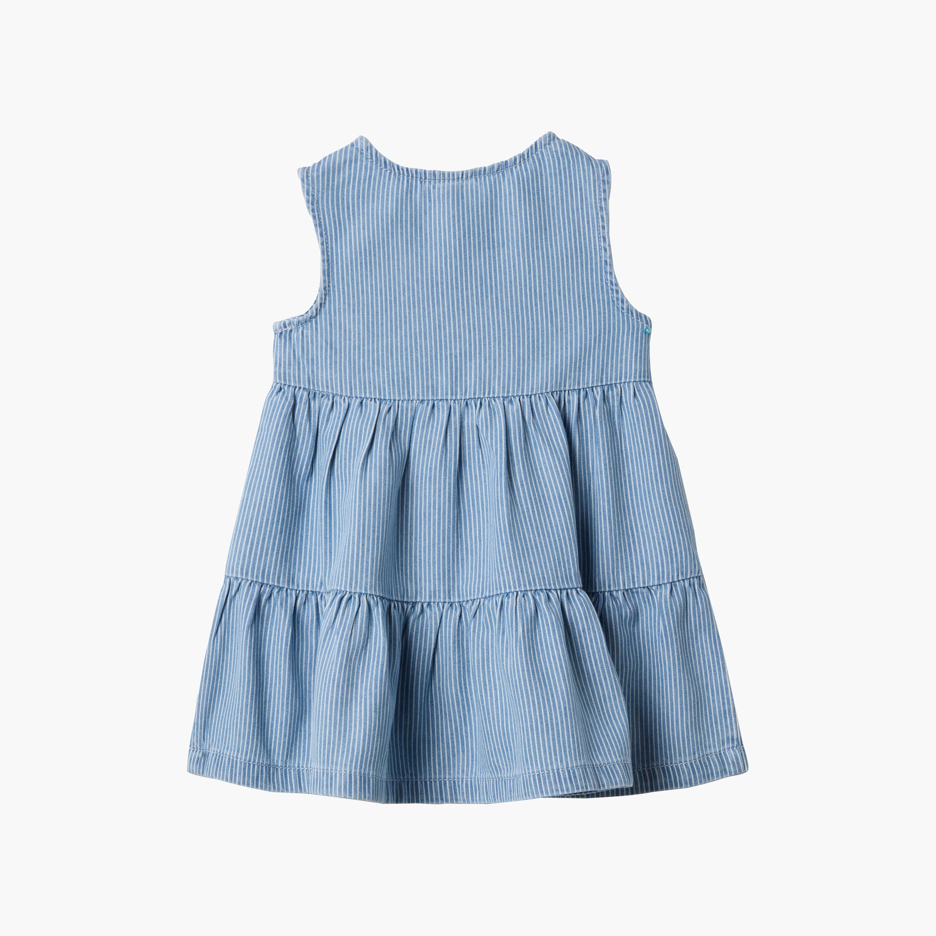 OVS Short Sleeves Embroidered Denim Dress-baby-girls-clothing-dressesandjumpsuits-image-2