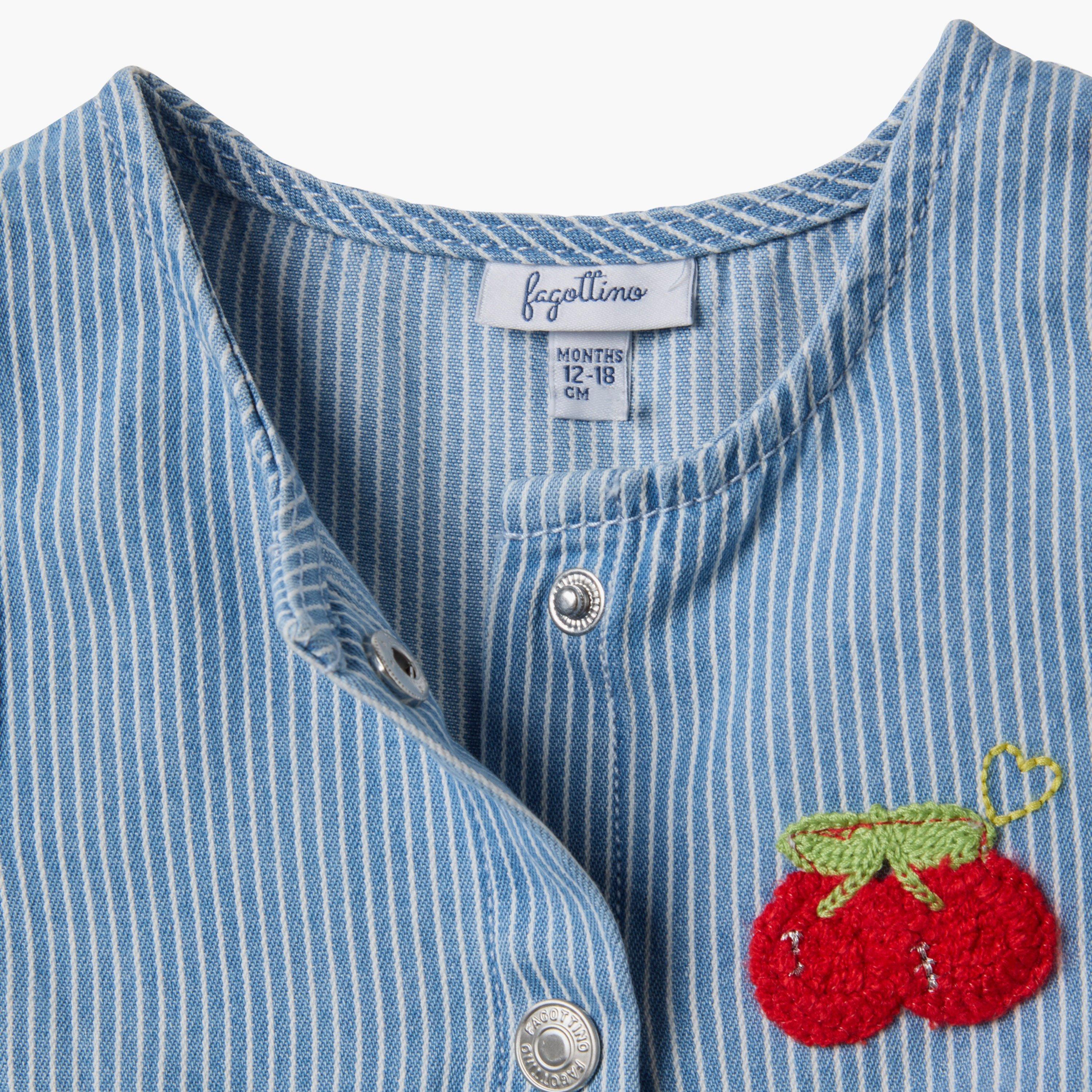 OVS Short Sleeves Embroidered Denim Dress-baby-girls-clothing-dressesandjumpsuits-image-3