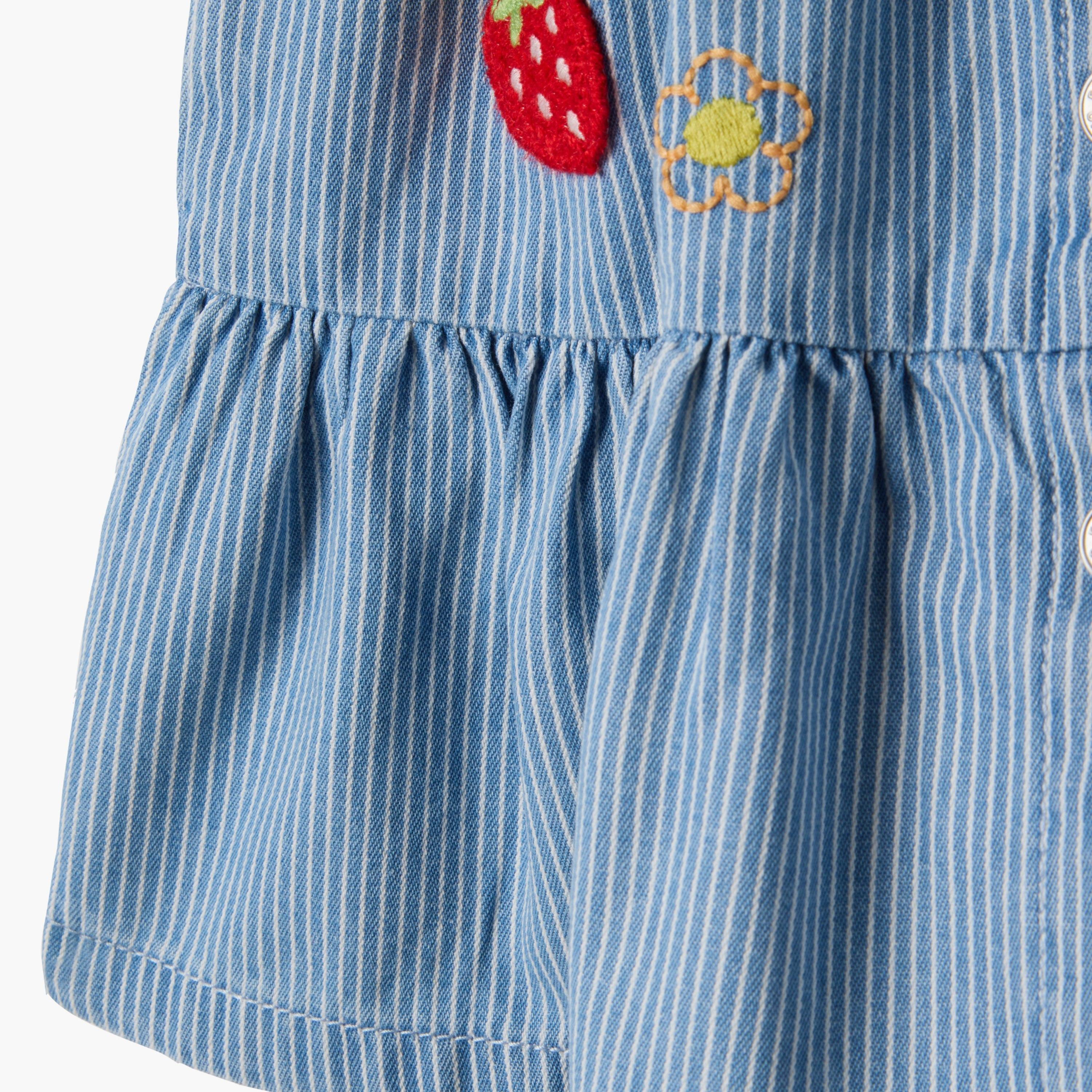 OVS Short Sleeves Embroidered Denim Dress-baby-girls-clothing-dressesandjumpsuits-image-4