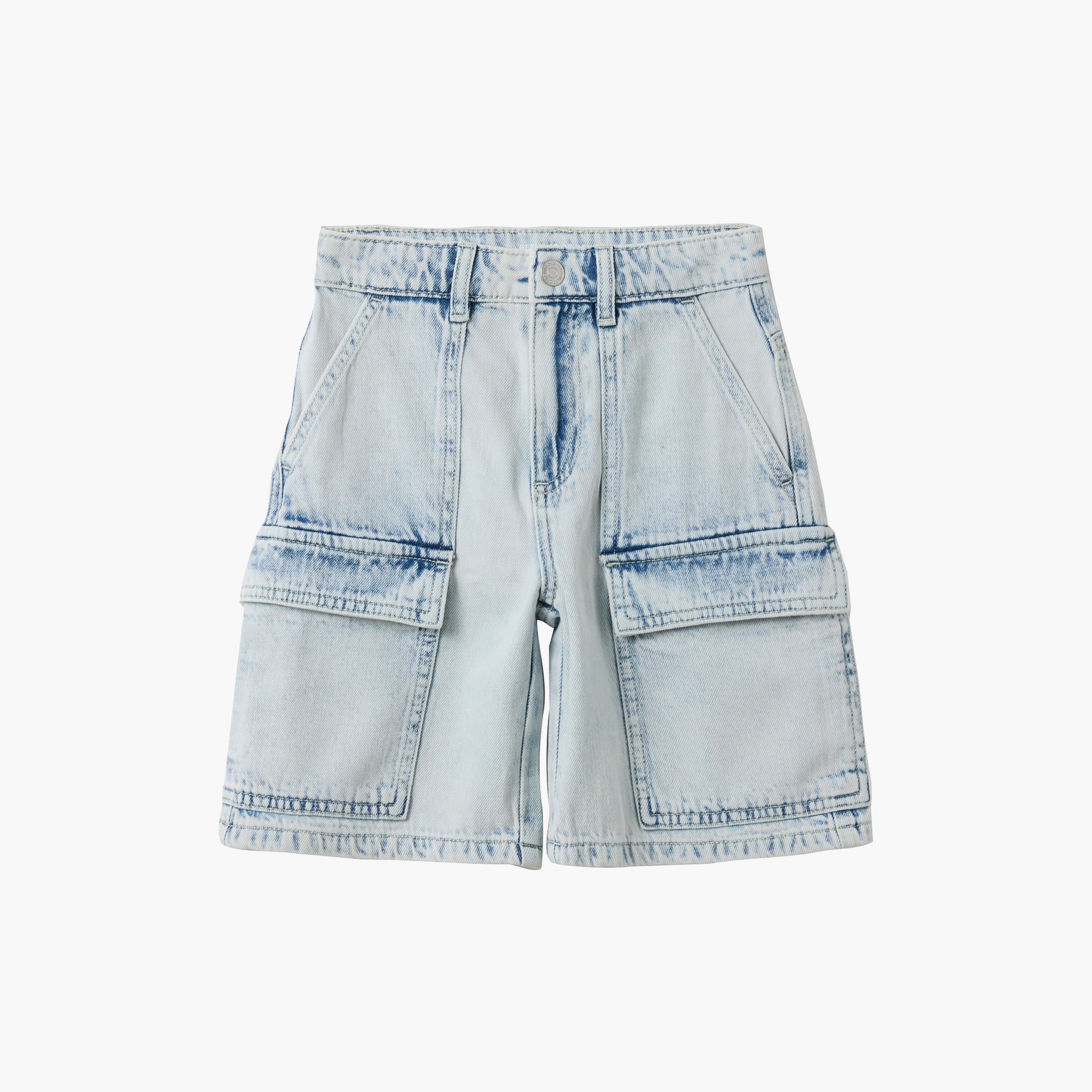 شورت جينز كارجو بزرار من أوه في إس-boys-clothing-bottoms-shorts-image-1