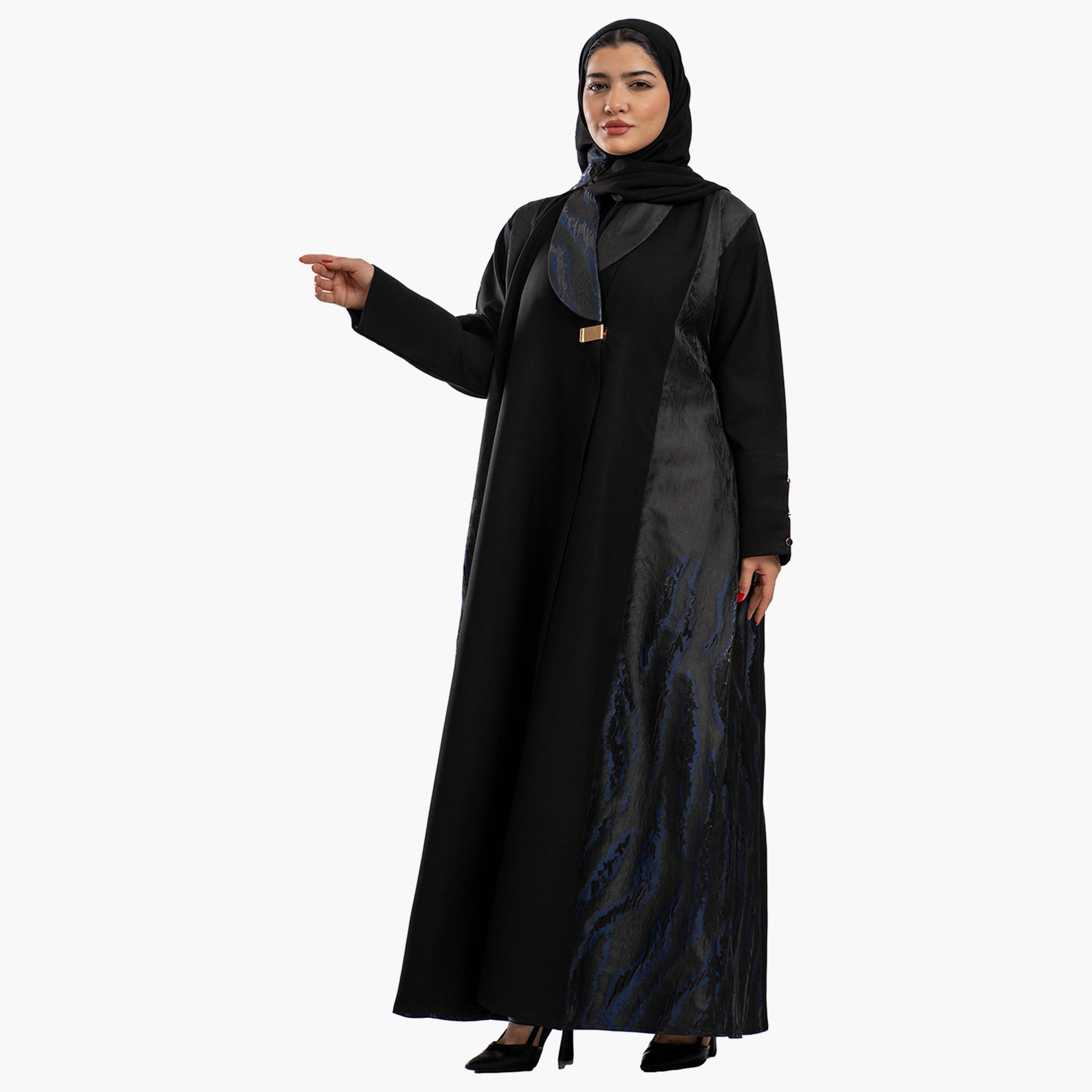 عباية نسائية سوداء الجاكار مع حجاب من زاهيه-women-arabicclothing-abayas-image-2