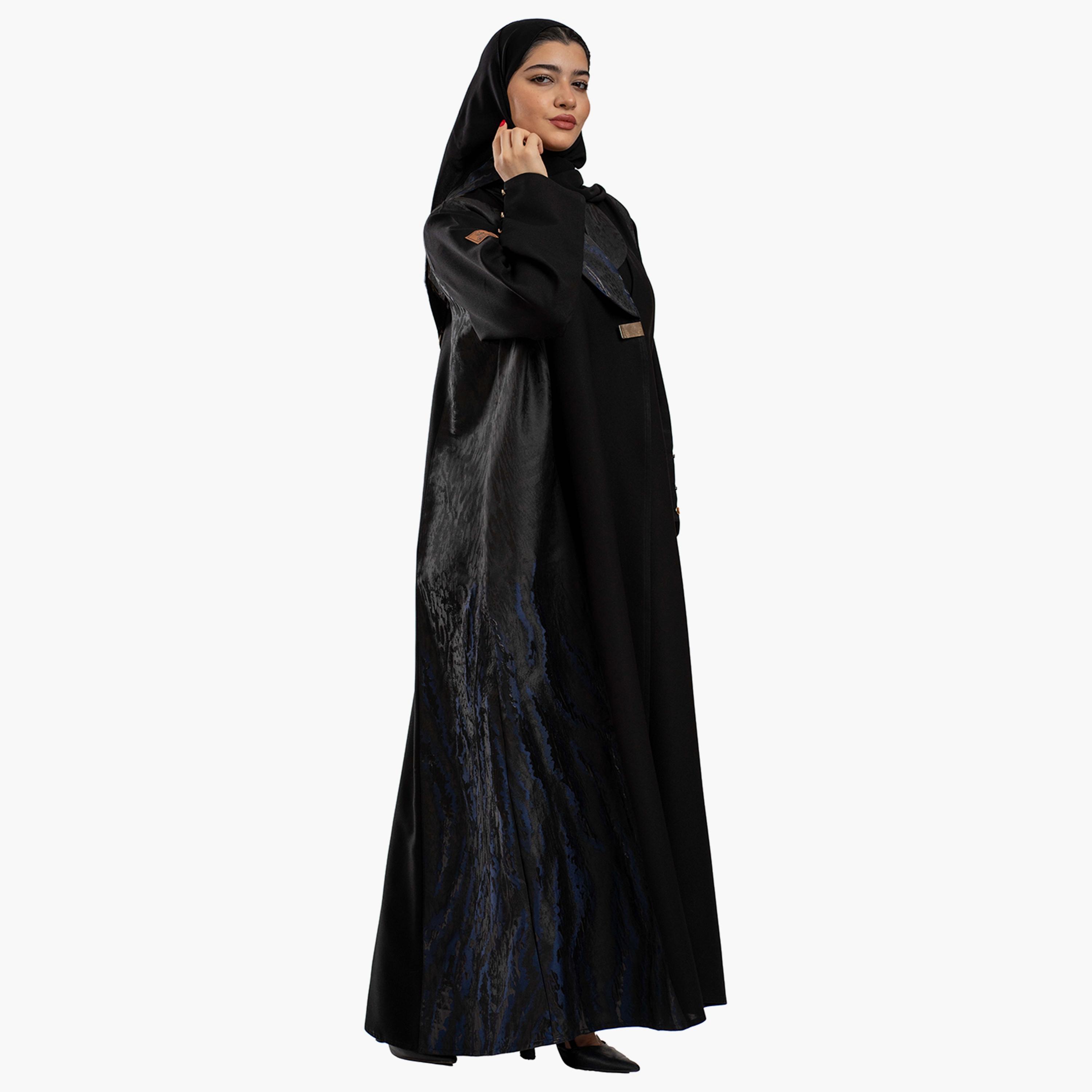 عباية نسائية سوداء الجاكار مع حجاب من زاهيه-women-arabicclothing-abayas-image-3