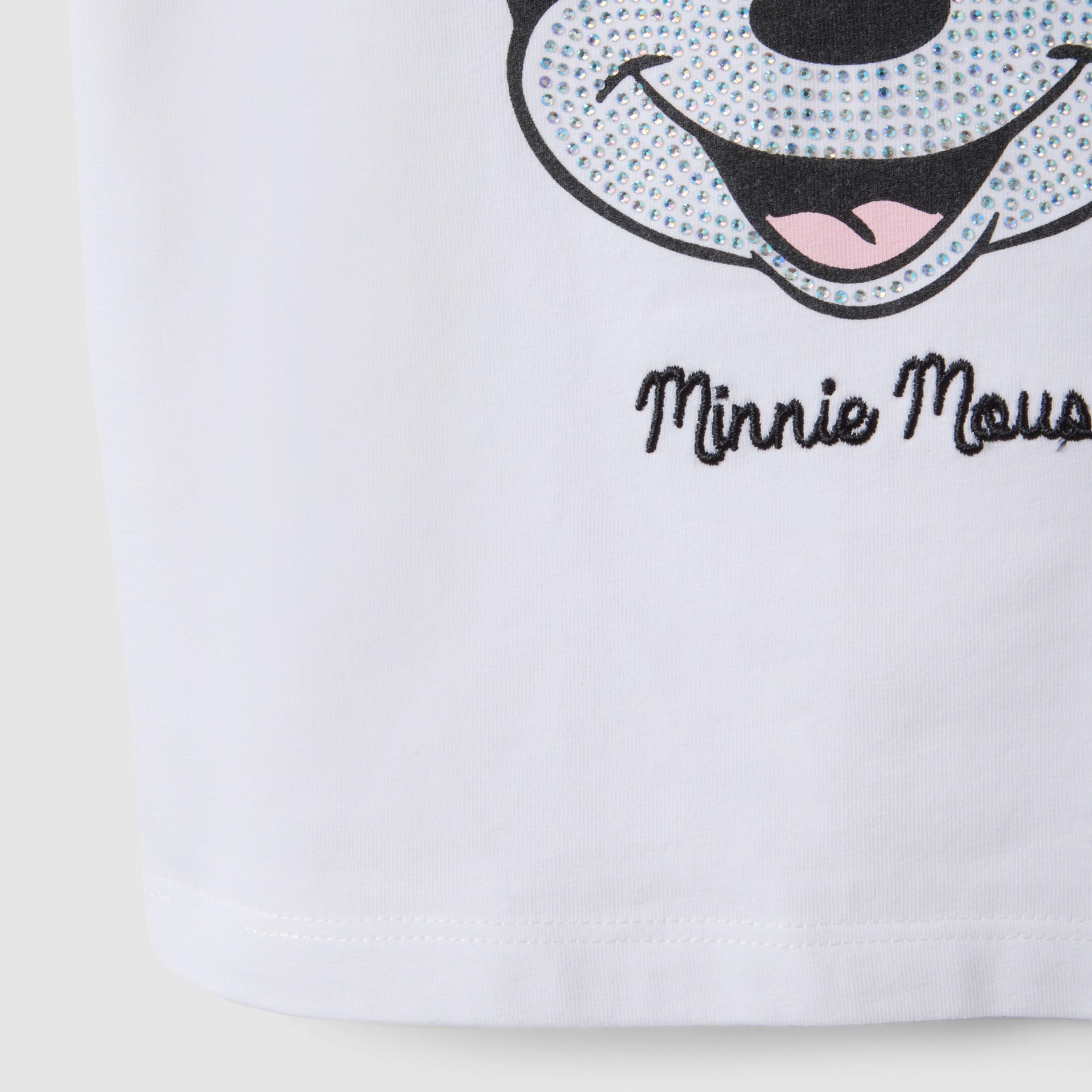 تيشيرت مزين أكمام قصيرة بتصميم ميني ماوس من أو في إس-girls-clothing-tshirts-image-4