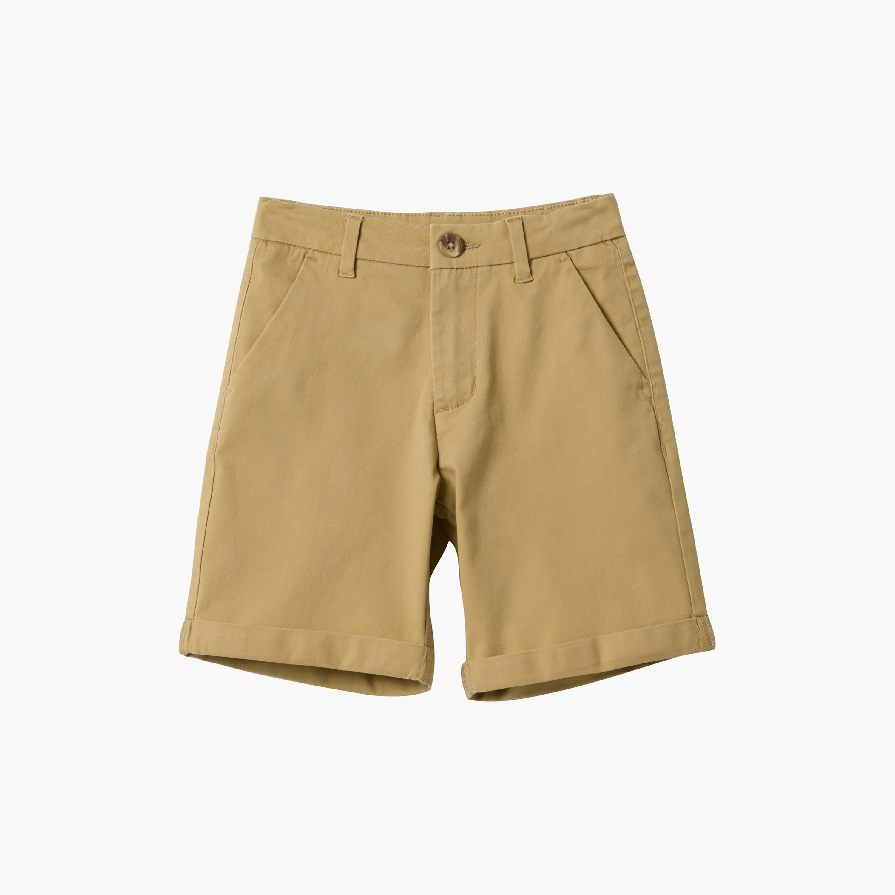 OVS Cotton Blend Buttoned Chinos Shorts-boys-clothing-bottoms-shorts-image-1