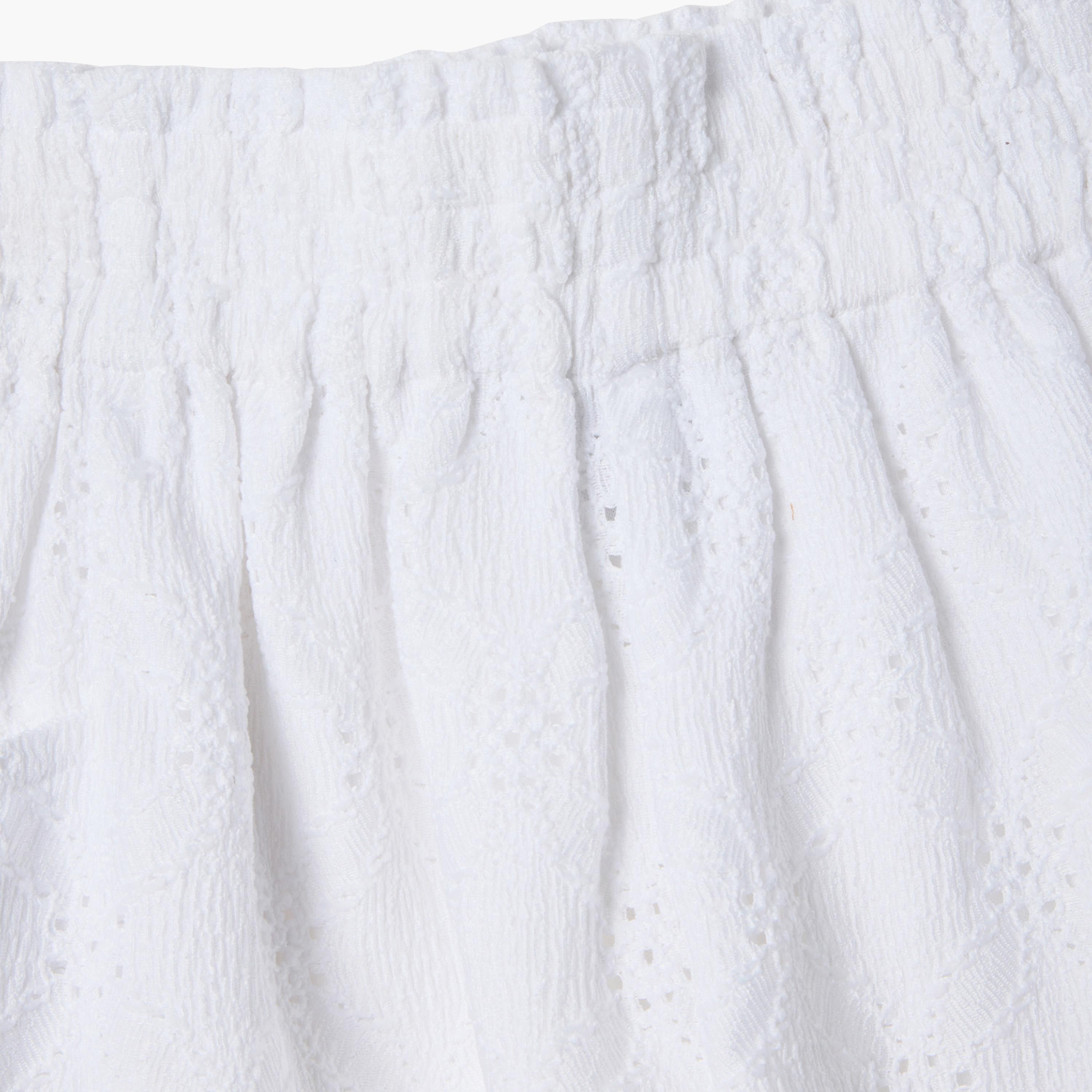 شورت مطاطي بقصة عادية وخصر مرن من أوه في إس-girls-clothing-bottoms-shorts-image-4