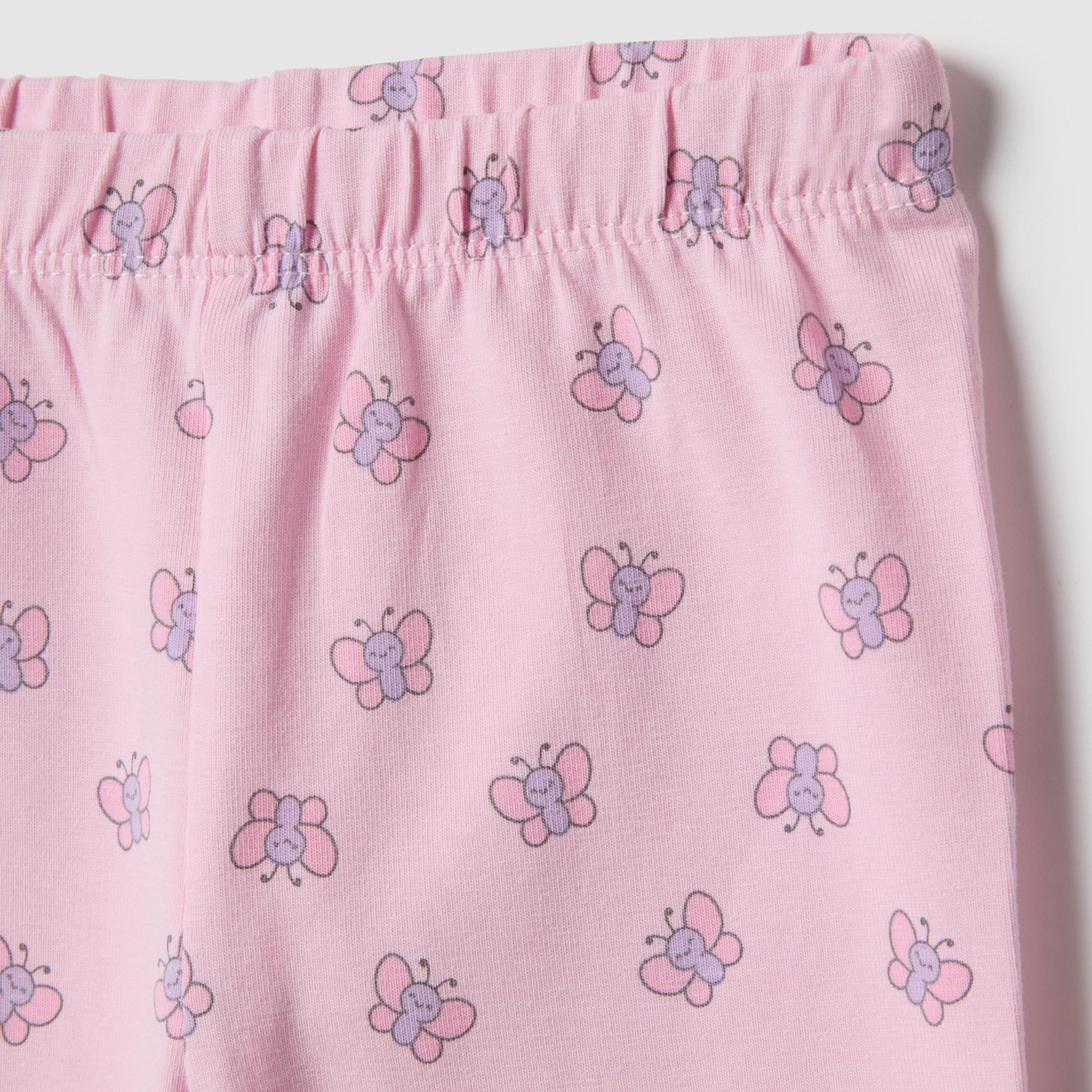 OVS Butterfly Printed Elasticated Leggings-baby-girls-clothing-bottoms-leggings-image-3