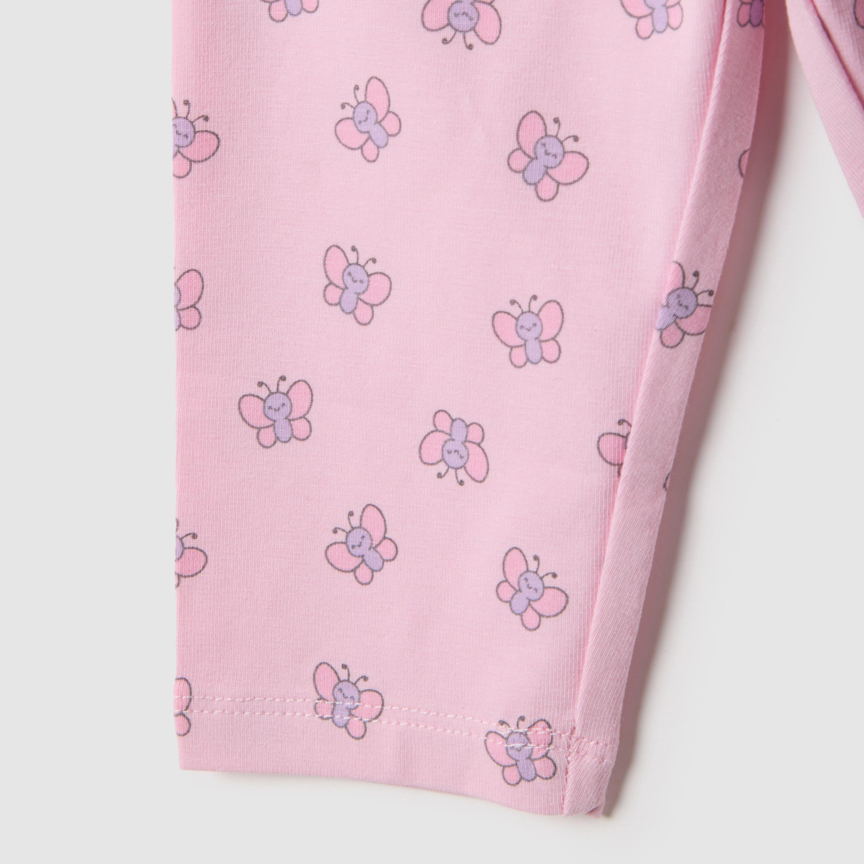 OVS Butterfly Printed Elasticated Leggings-baby-girls-clothing-bottoms-leggings-image-4