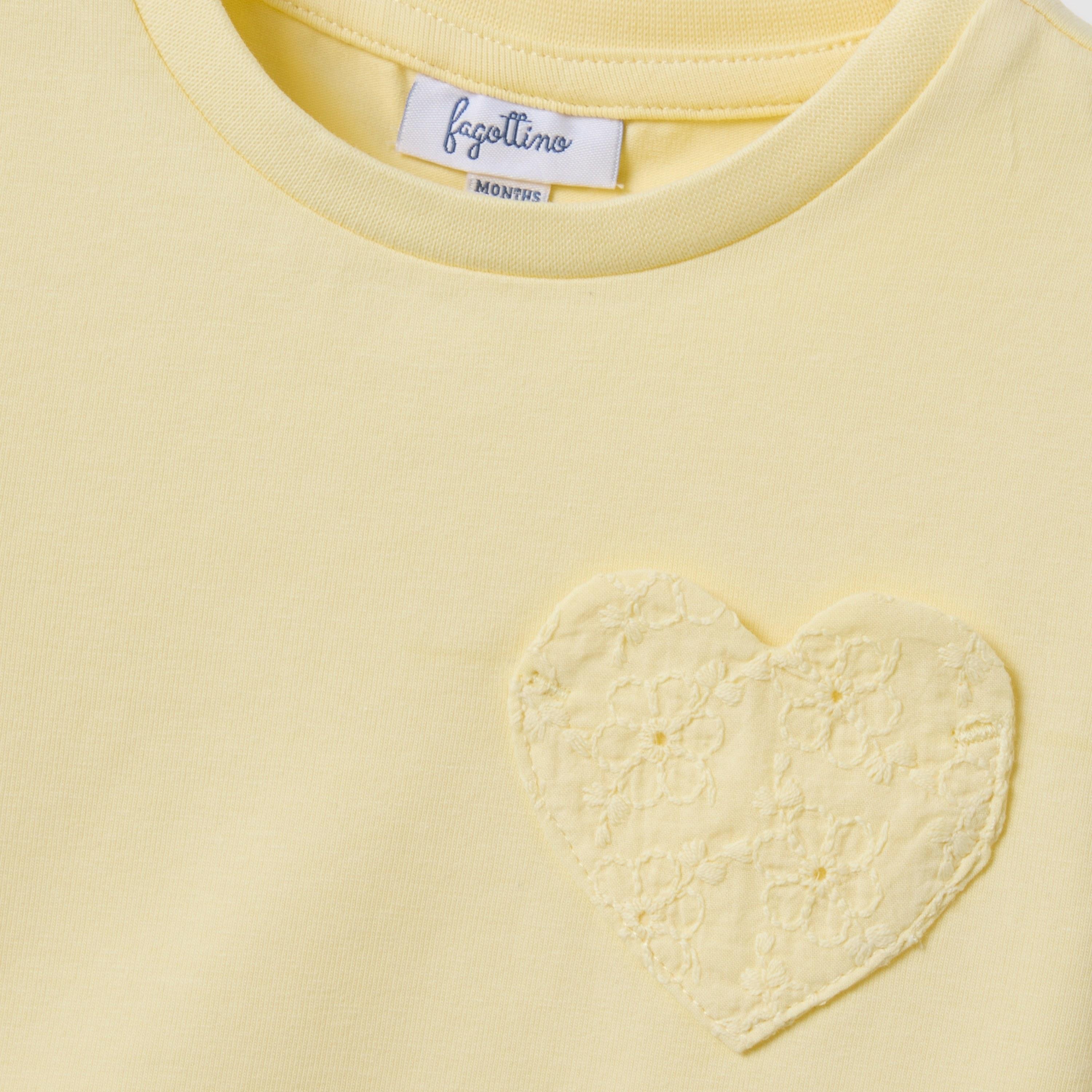 OVS Short Sleeves Heart Embroidered T-Shirt-girls-clothing-tshirts-image-3