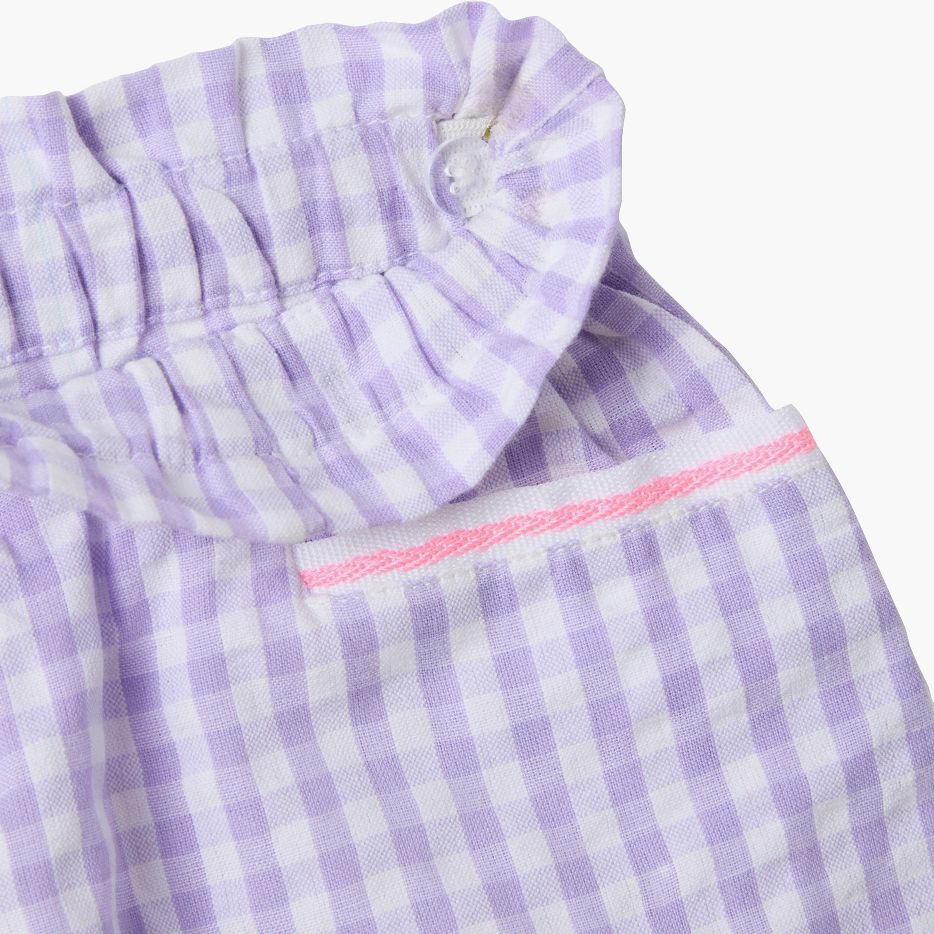 OVS Cotton Checked Elasticated Shorts-baby-girls-clothing-bottoms-shorts-image-4